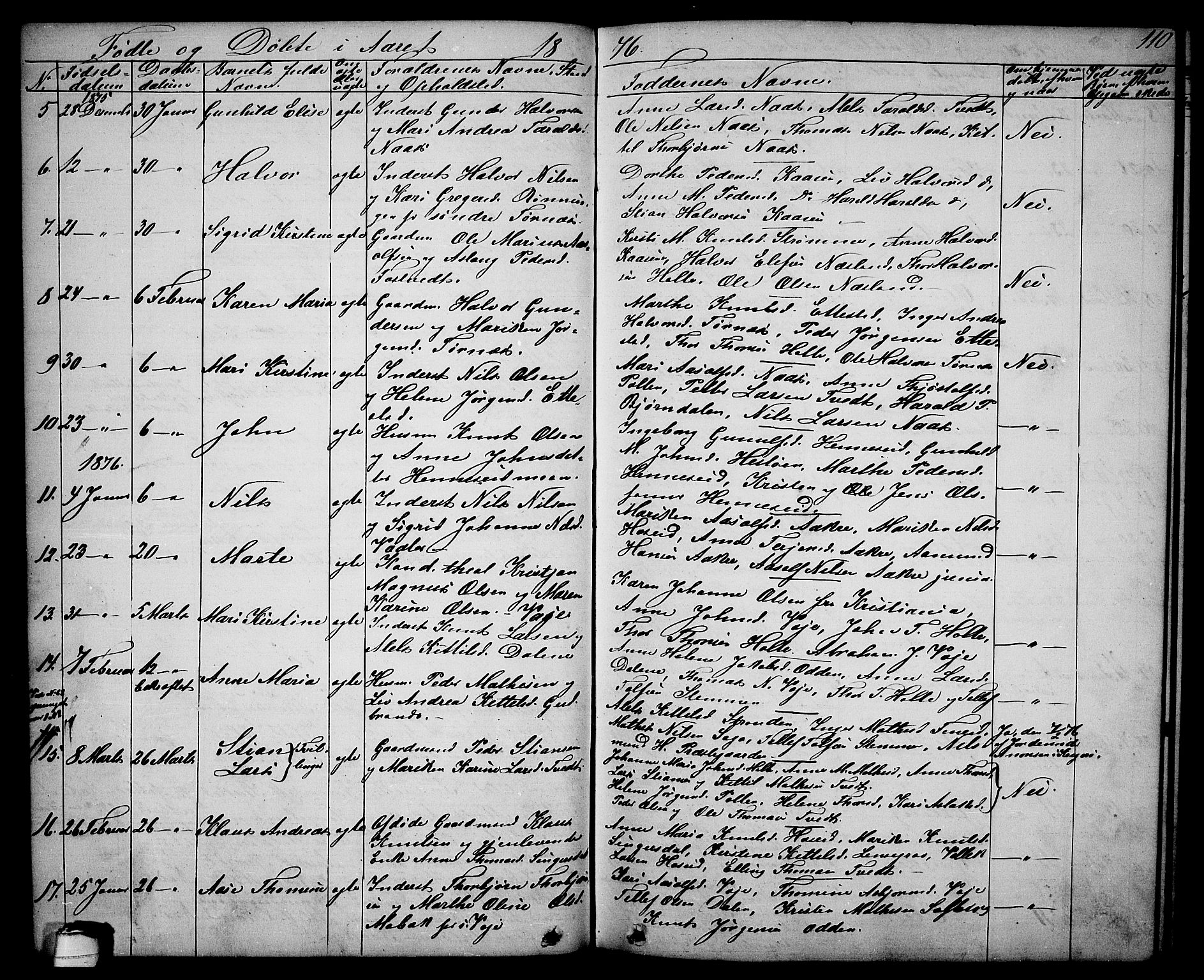 Drangedal kirkebøker, AV/SAKO-A-258/G/Ga/L0002: Parish register (copy) no. I 2, 1856-1887, p. 110