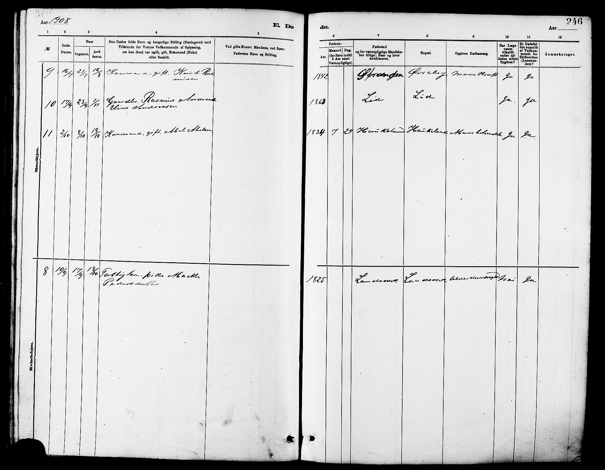 Ministerialprotokoller, klokkerbøker og fødselsregistre - Møre og Romsdal, AV/SAT-A-1454/502/L0027: Parish register (copy) no. 502C01, 1878-1908, p. 246