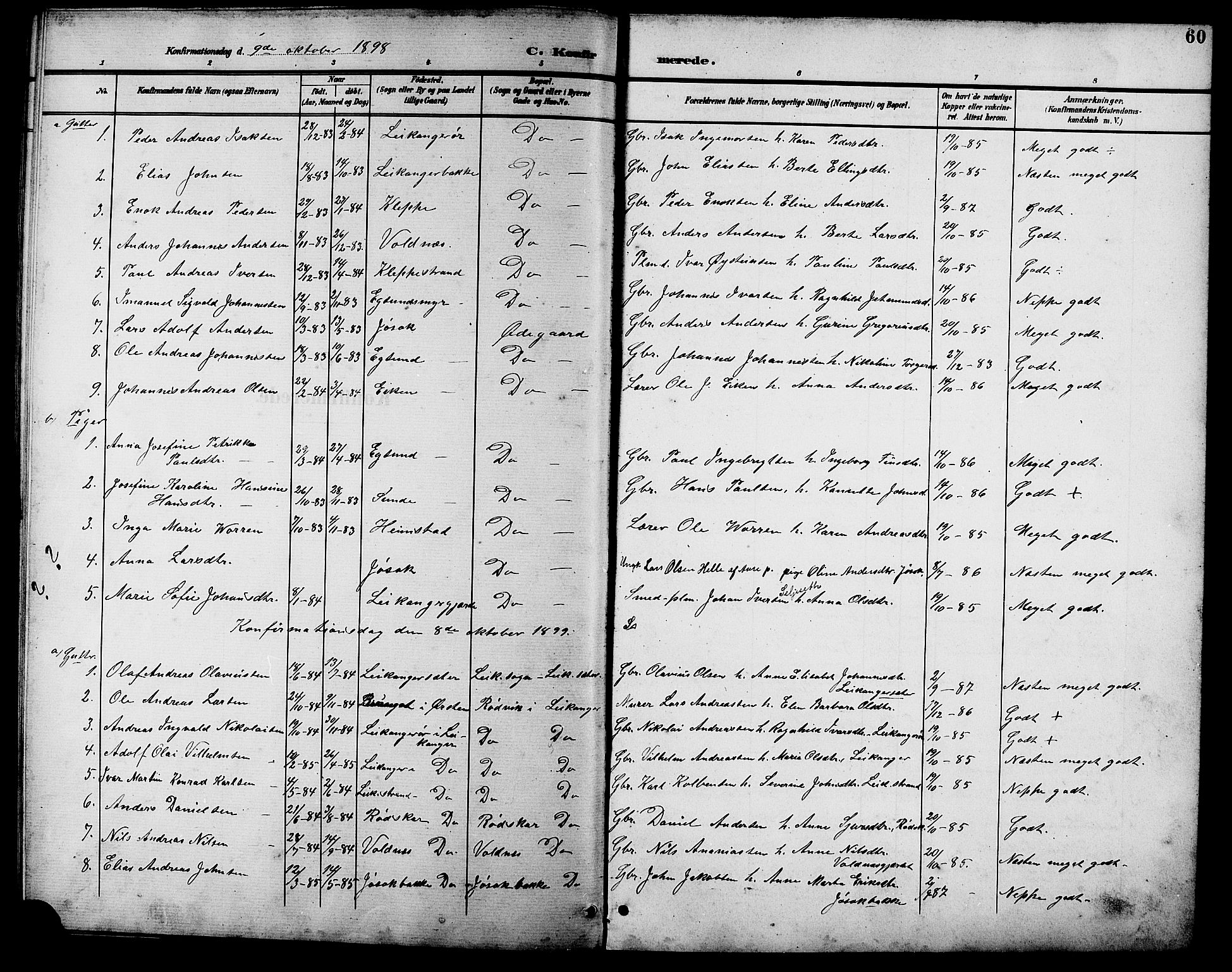 Ministerialprotokoller, klokkerbøker og fødselsregistre - Møre og Romsdal, AV/SAT-A-1454/508/L0098: Parish register (copy) no. 508C02, 1898-1916, p. 60