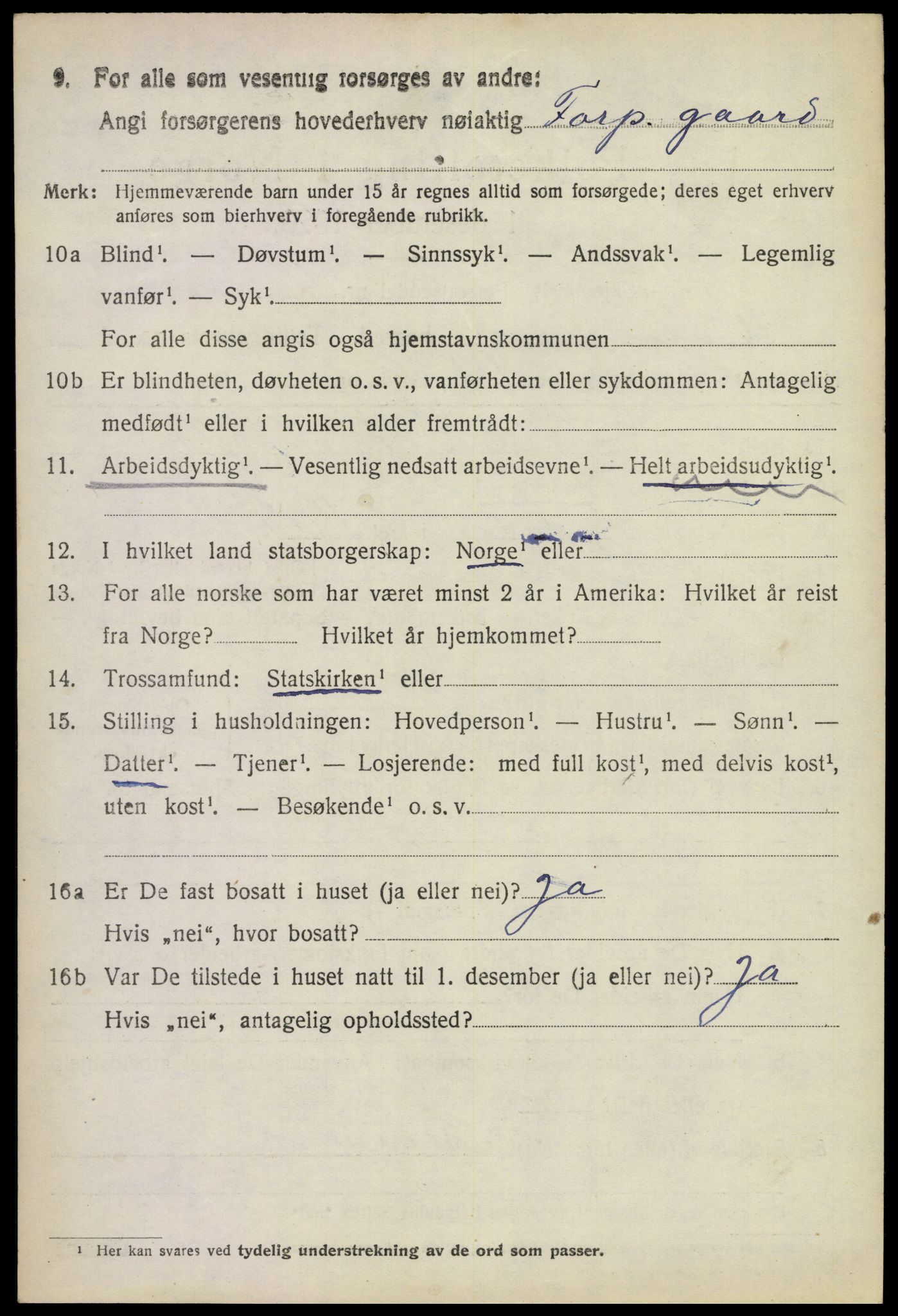 SAKO, 1920 census for Rauland, 1920, p. 613