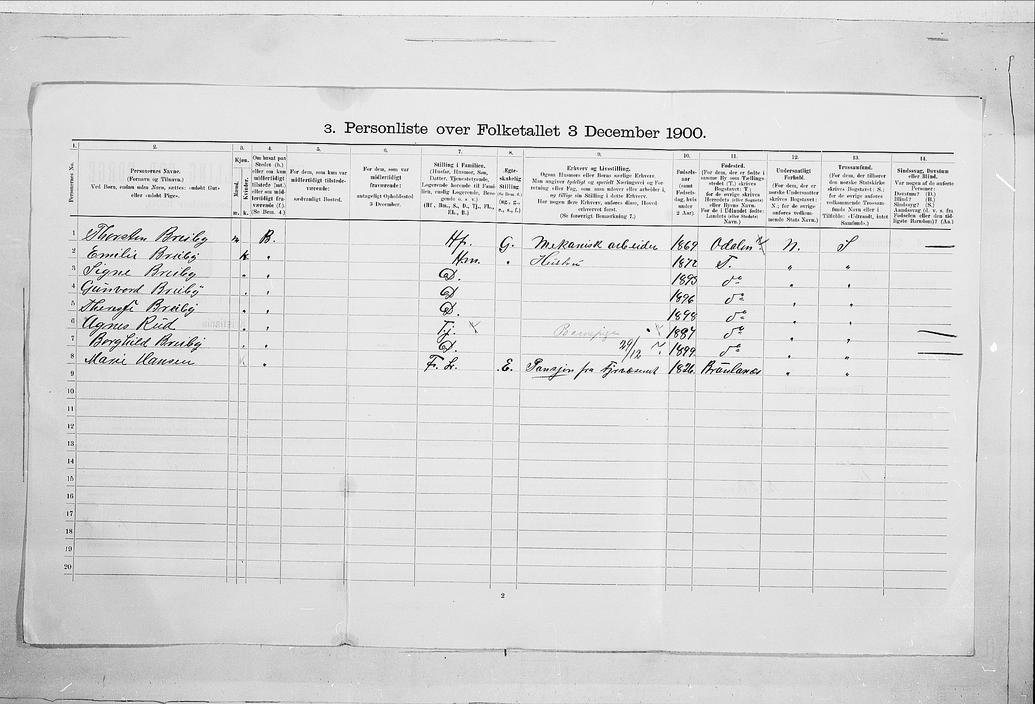 SAO, 1900 census for Kristiania, 1900, p. 108442