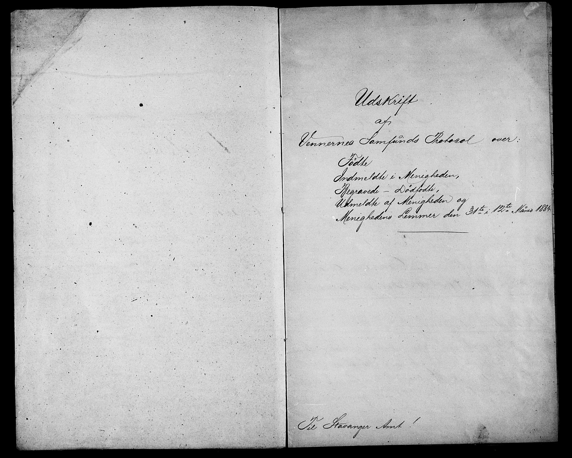 Pa 0160 - Vennenes Samfunn, Stavanger, AV/SAST-A-100269/F: Dissenter register no. -, 1870-1898