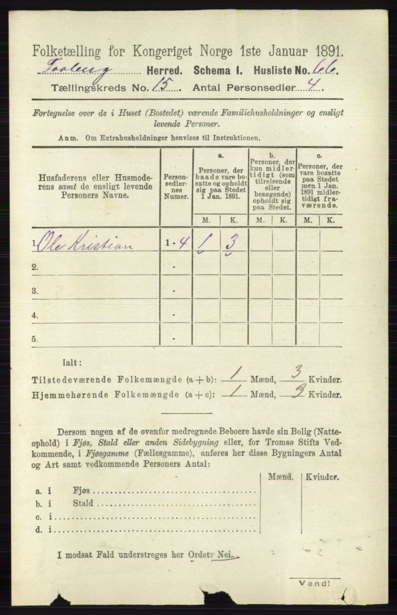 RA, 1891 census for 0524 Fåberg, 1891, p. 5900