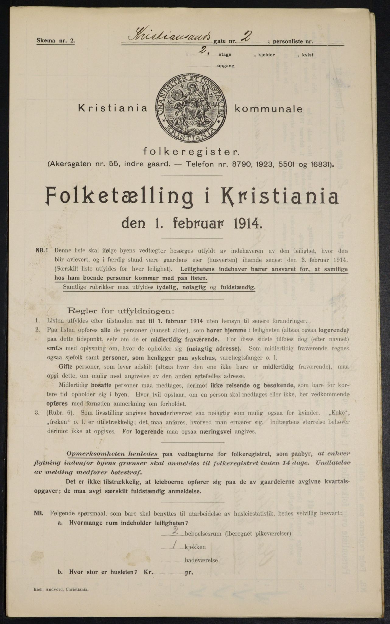 OBA, Municipal Census 1914 for Kristiania, 1914, p. 54159