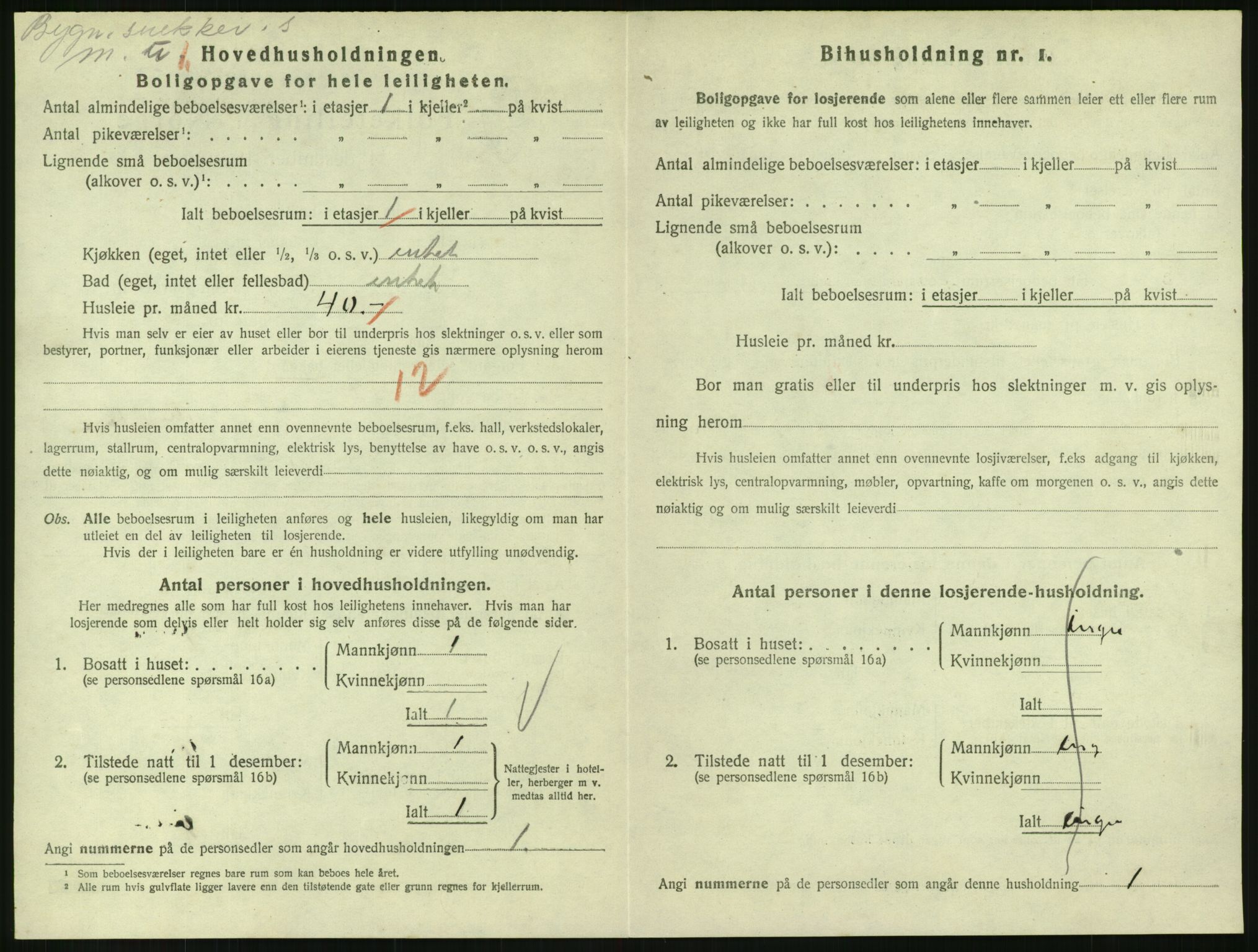 SAH, 1920 census for Lillehammer, 1920, p. 2143