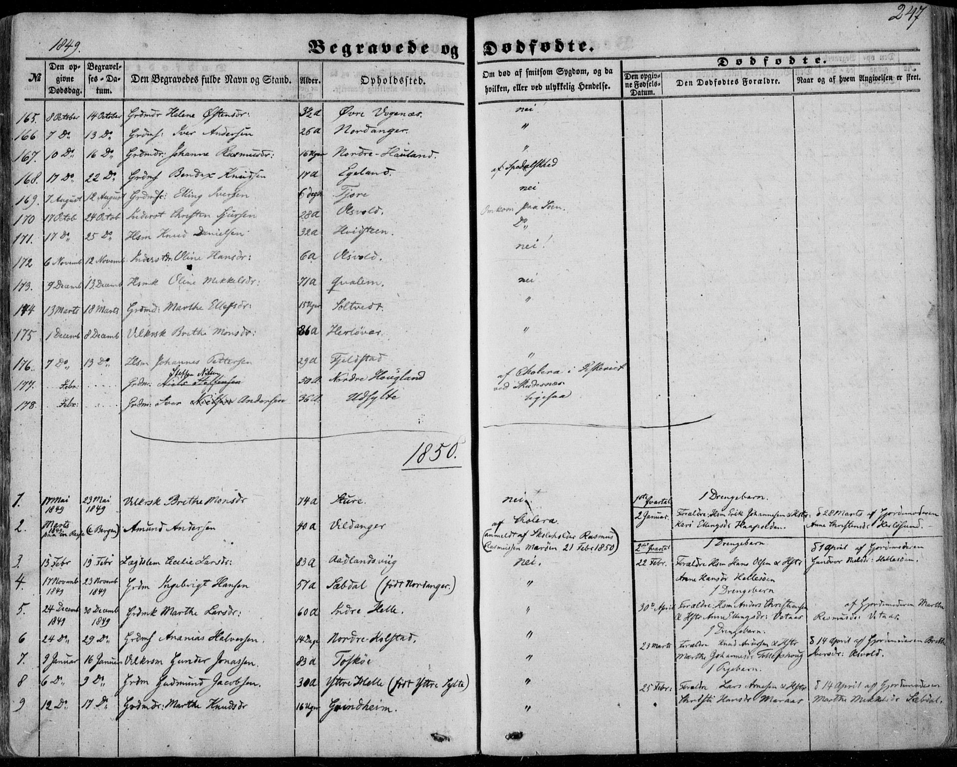 Manger sokneprestembete, SAB/A-76801/H/Haa: Parish register (official) no. A 6, 1849-1859, p. 247