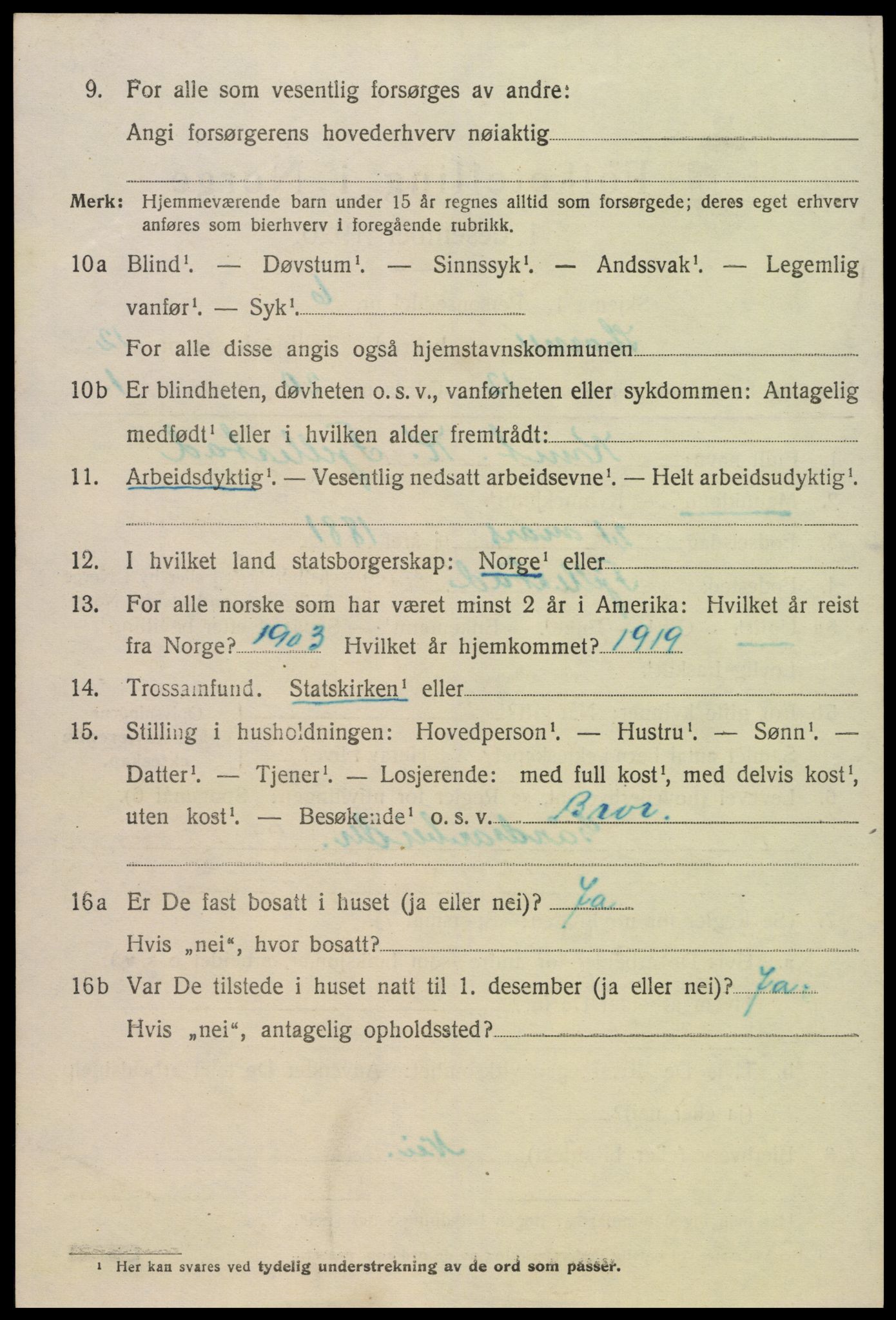 SAK, 1920 census for Hornnes, 1920, p. 3026