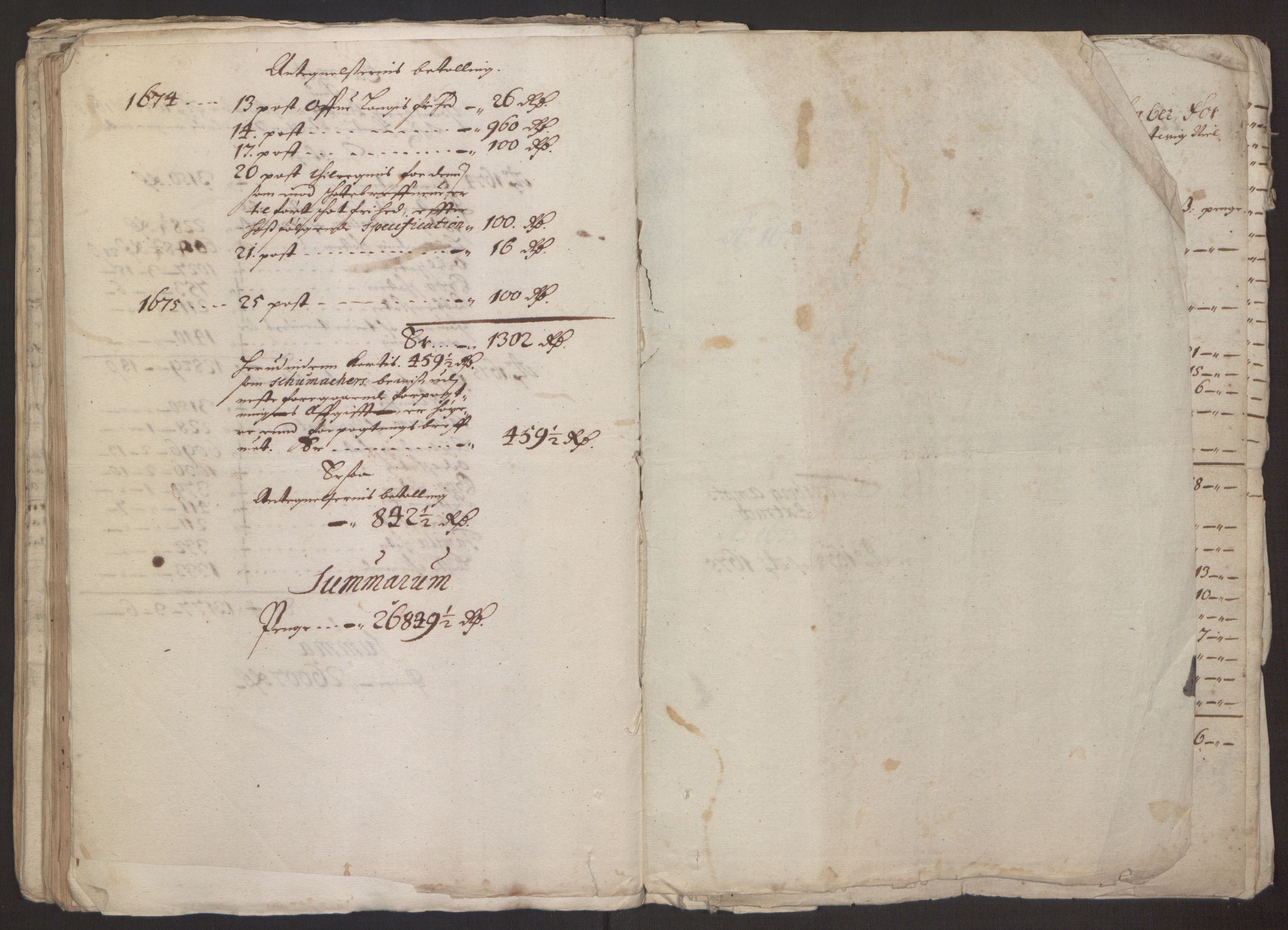 Rentekammeret inntil 1814, Reviderte regnskaper, Fogderegnskap, RA/EA-4092/R32/L1843: Fogderegnskap Jarlsberg grevskap, 1674-1675, p. 97