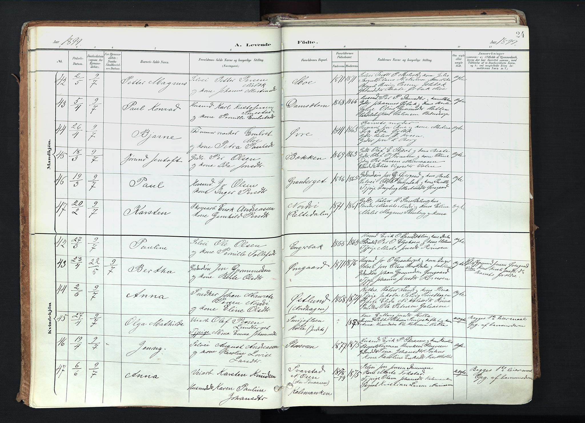 Trysil prestekontor, AV/SAH-PREST-046/H/Ha/Haa/L0012: Parish register (official) no. 12, 1898-1917, p. 24