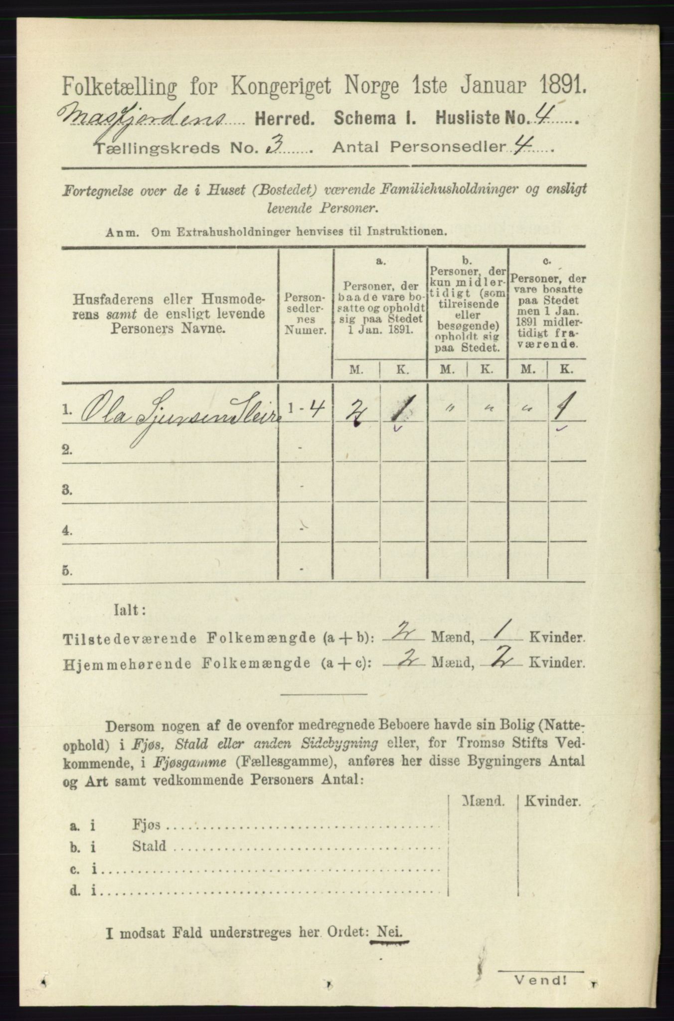 RA, 1891 census for 1266 Masfjorden, 1891, p. 499