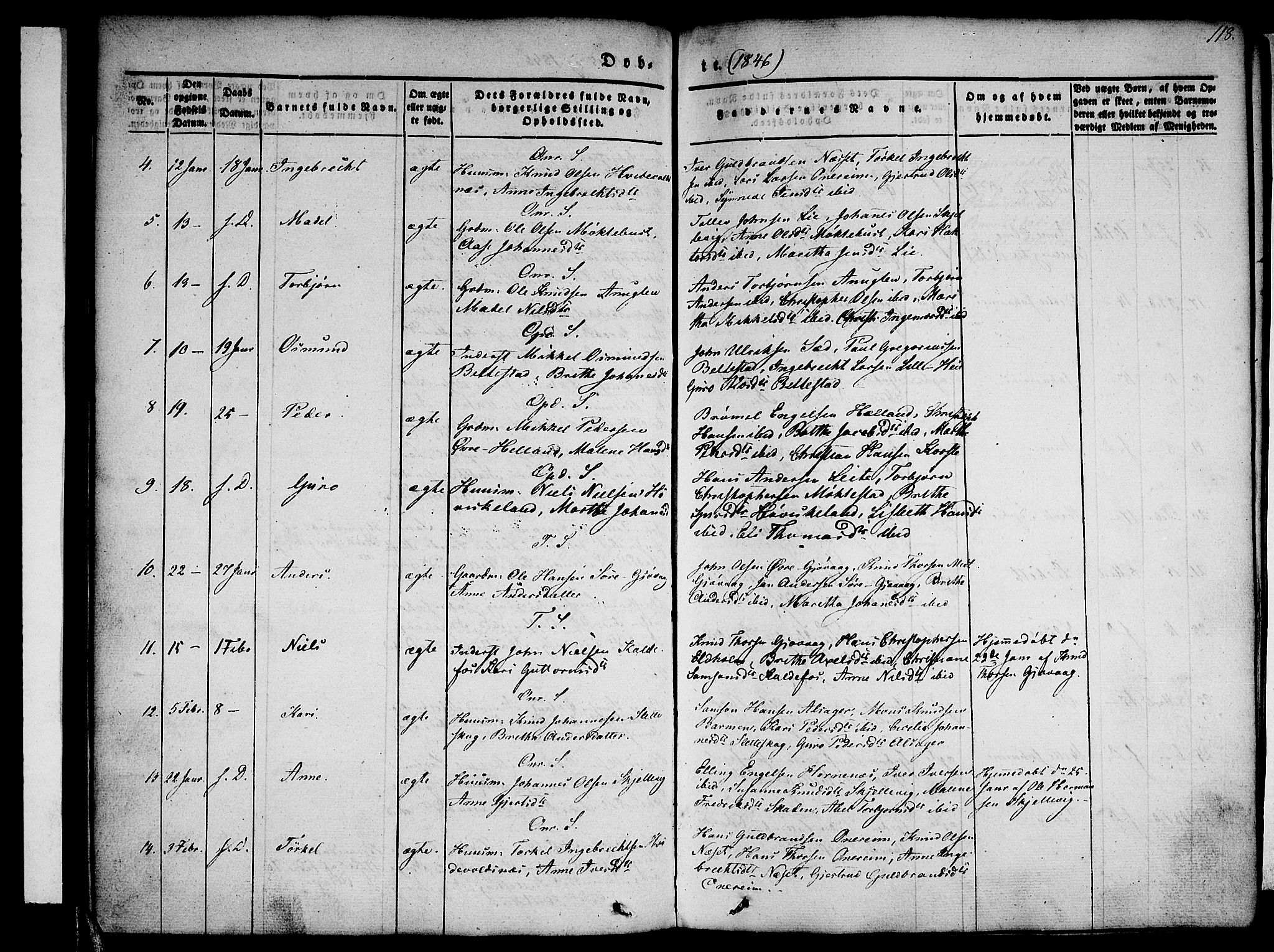 Tysnes sokneprestembete, AV/SAB-A-78601/H/Haa: Parish register (official) no. A 9, 1837-1848, p. 118