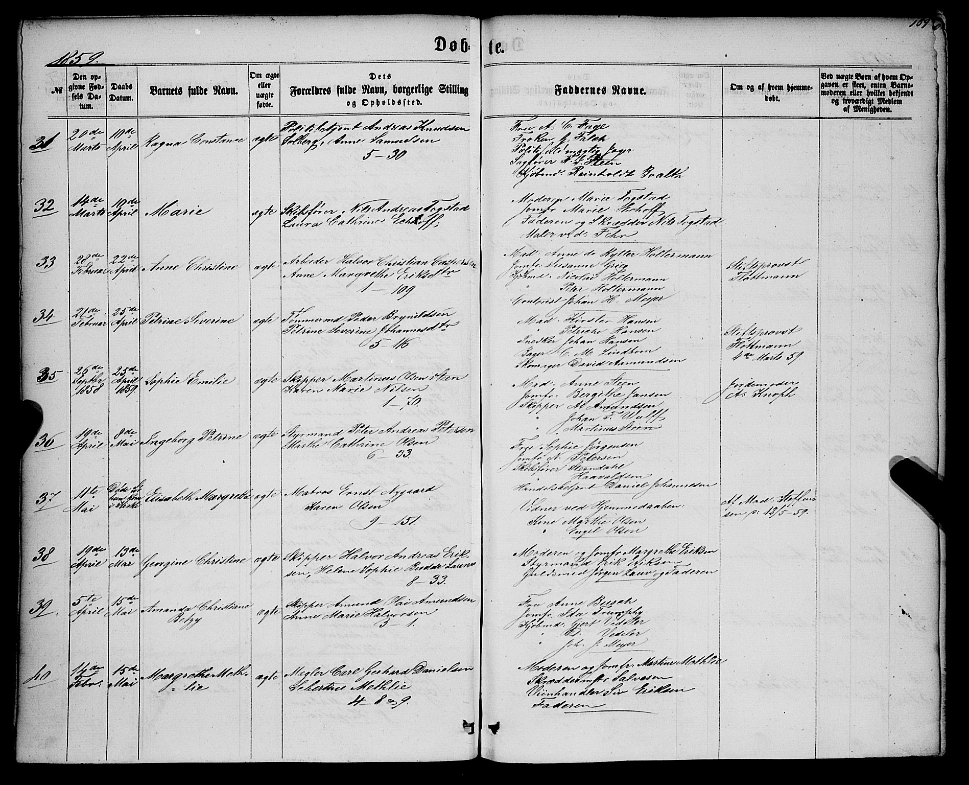 Nykirken Sokneprestembete, SAB/A-77101/H/Haa/L0015: Parish register (official) no. B 2, 1858-1869, p. 159