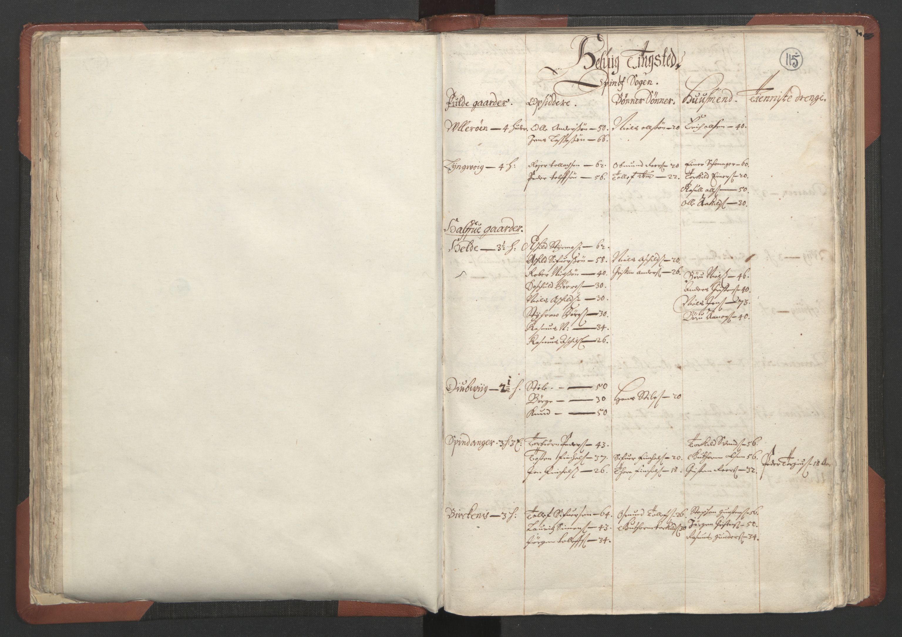 RA, Bailiff's Census 1664-1666, no. 10: Lista len, 1664, p. 114-115