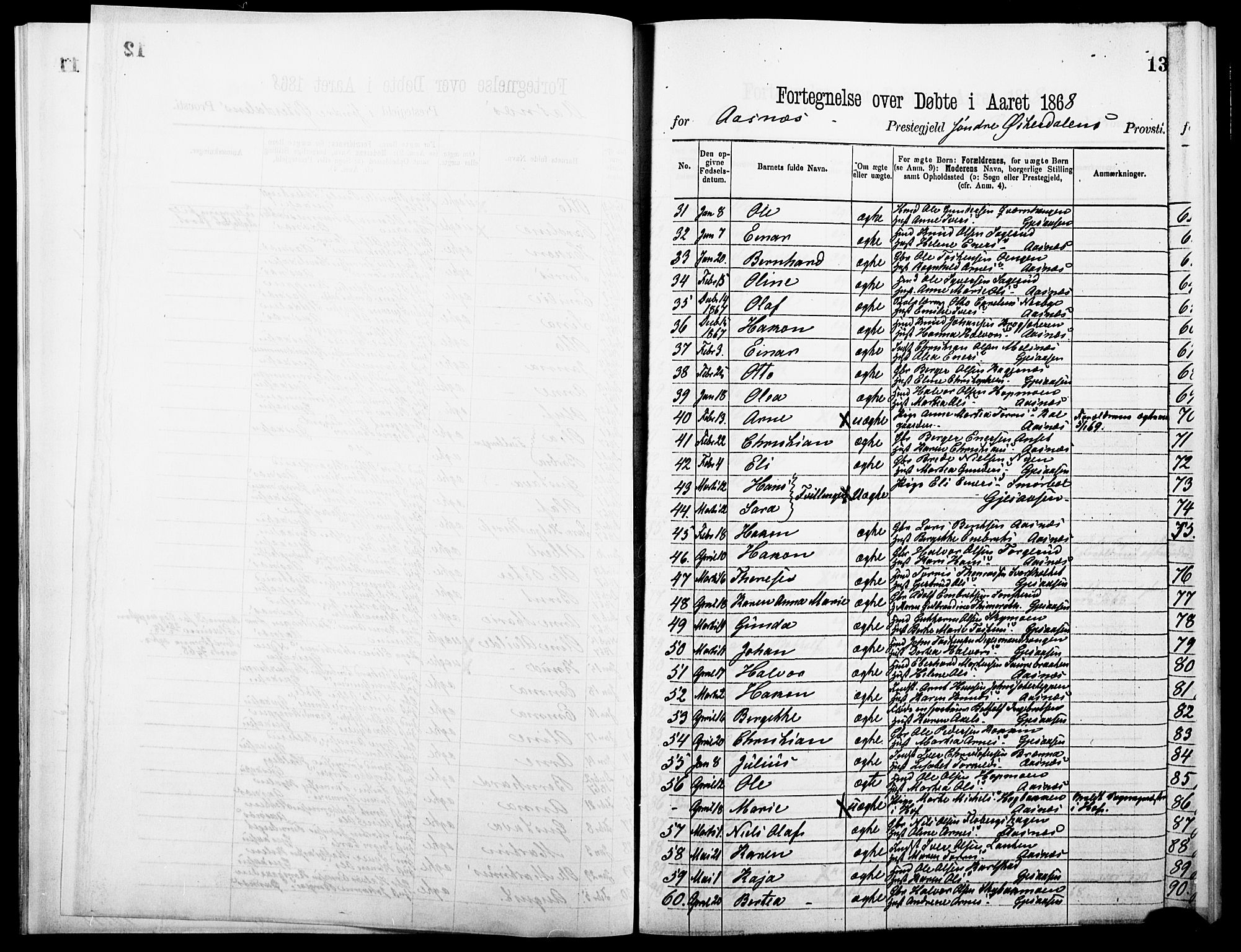 Åsnes prestekontor, AV/SAH-PREST-042/H/Ha/Haa/L0000A: Parish register (official), 1866-1872, p. 13