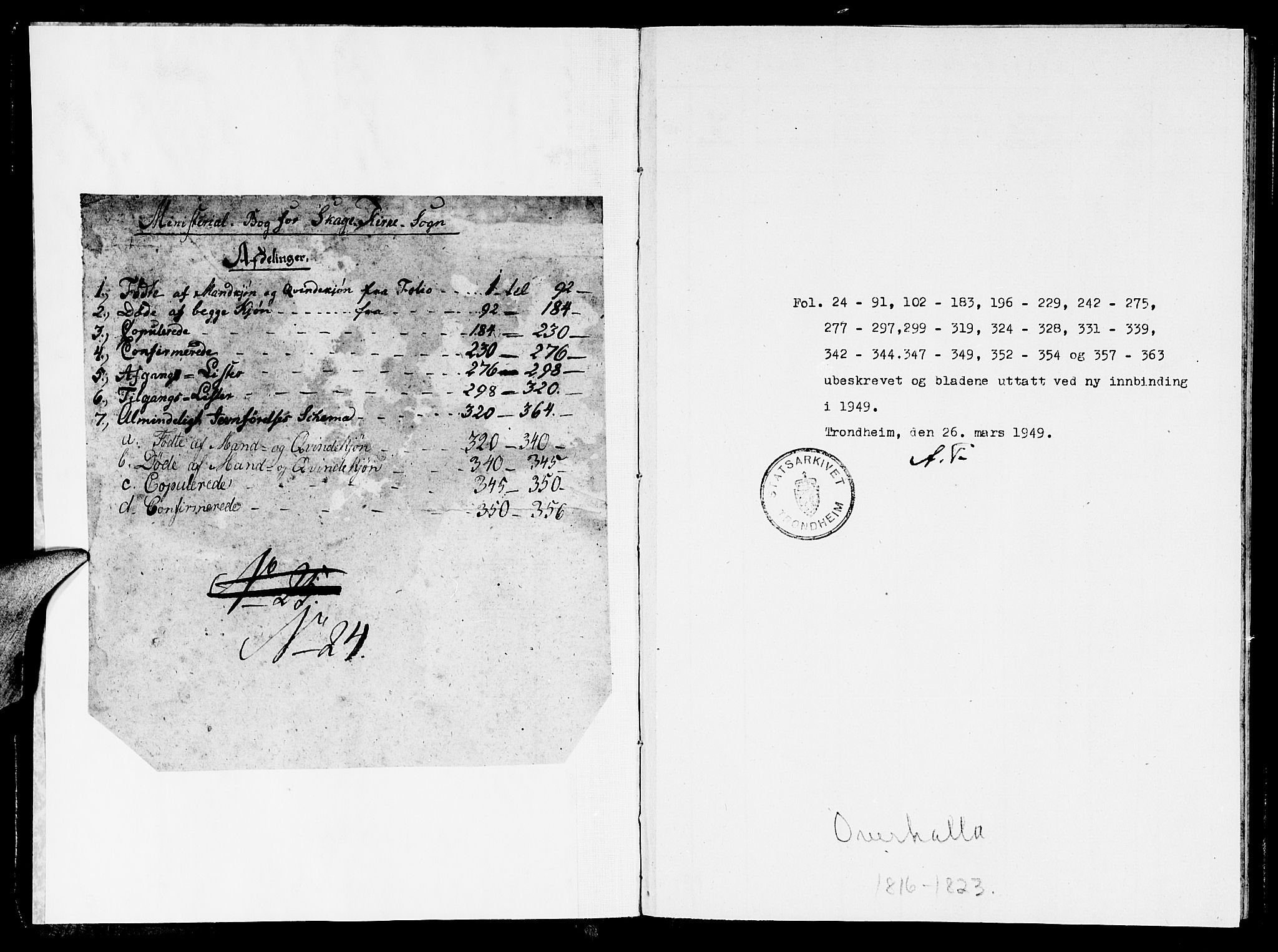 Ministerialprotokoller, klokkerbøker og fødselsregistre - Nord-Trøndelag, AV/SAT-A-1458/766/L0565: Parish register (copy) no. 767C01, 1817-1823