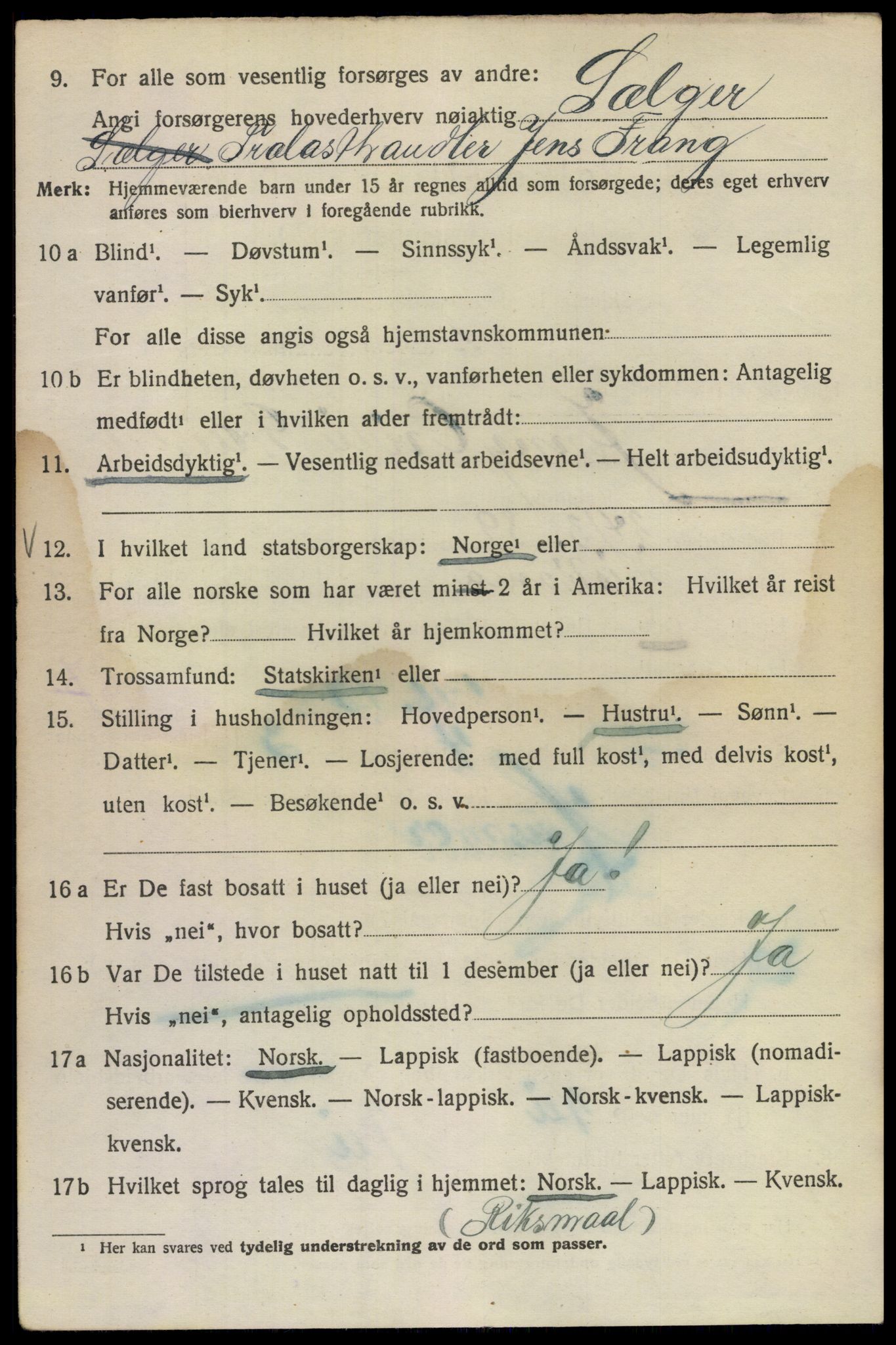 SAO, 1920 census for Kristiania, 1920, p. 510084