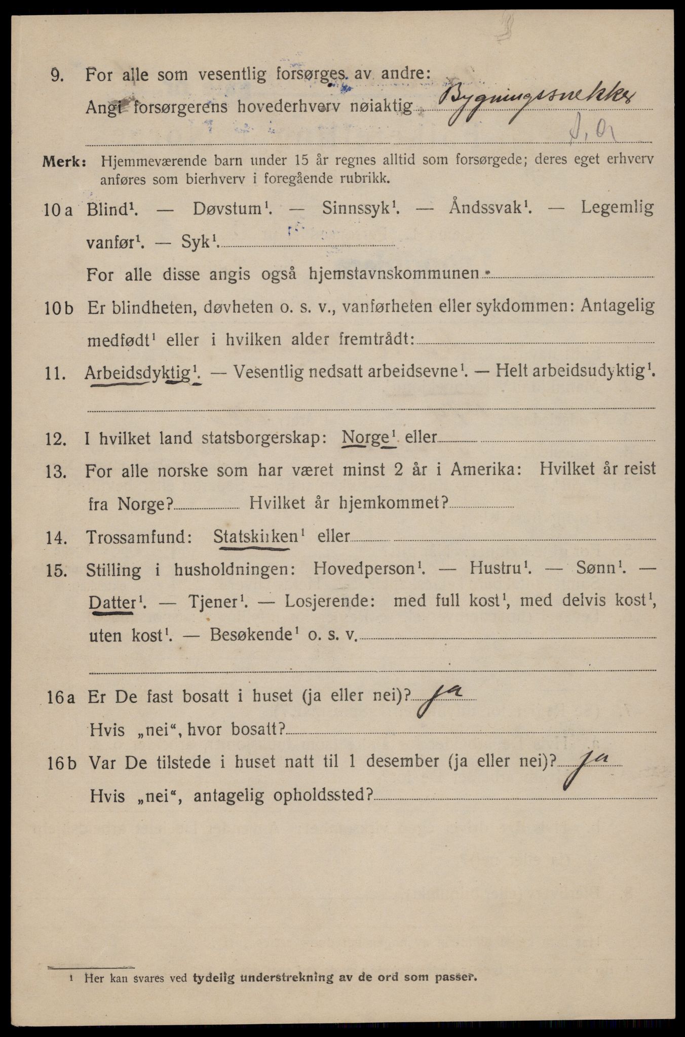 SAT, 1920 census for Trondheim, 1920, p. 86267