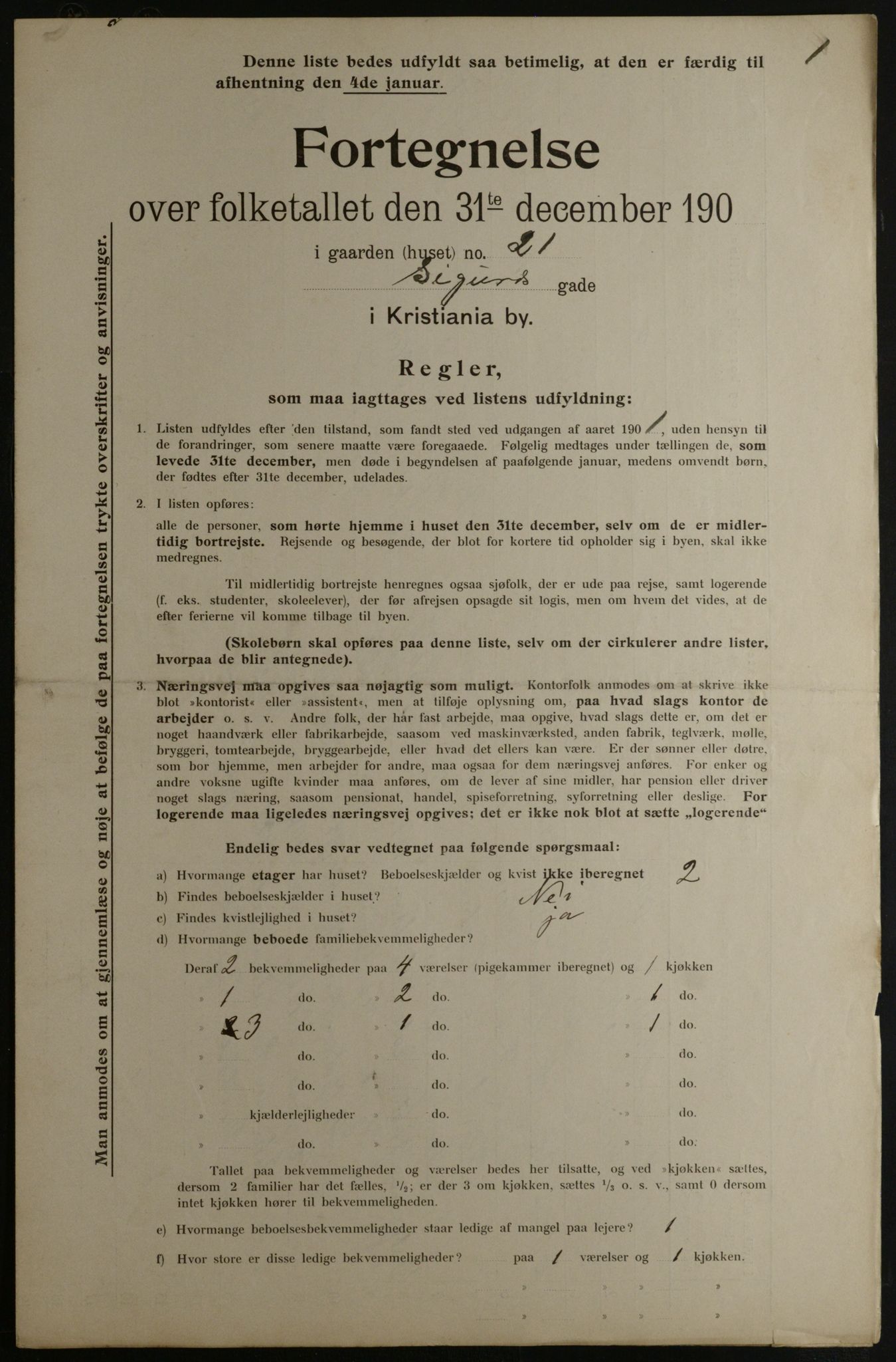 OBA, Municipal Census 1901 for Kristiania, 1901, p. 14641