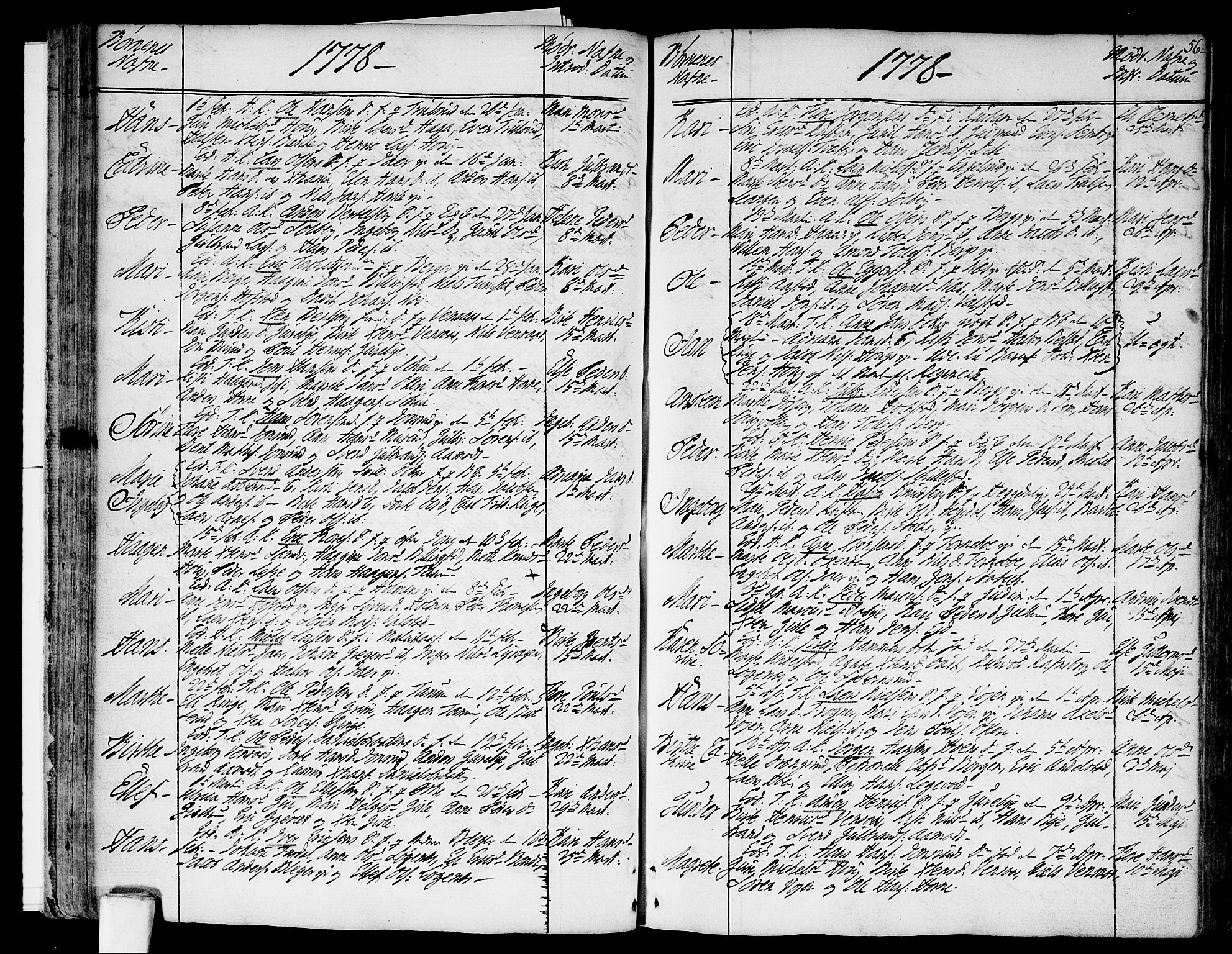 Asker prestekontor Kirkebøker, AV/SAO-A-10256a/F/Fa/L0003: Parish register (official) no. I 3, 1767-1807, p. 56