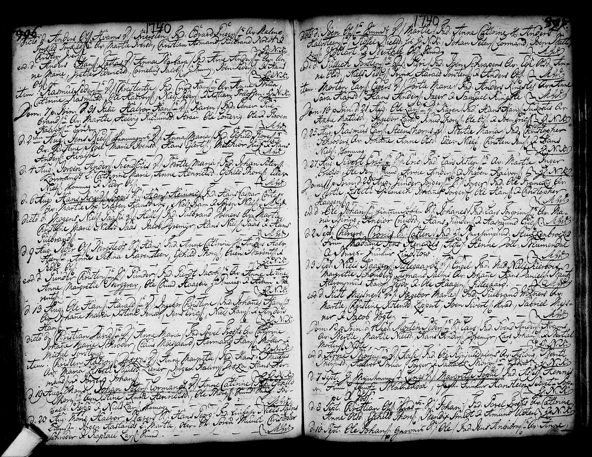 Kongsberg kirkebøker, AV/SAKO-A-22/F/Fa/L0002: Parish register (official) no. I 2, 1721-1743, p. 396-397