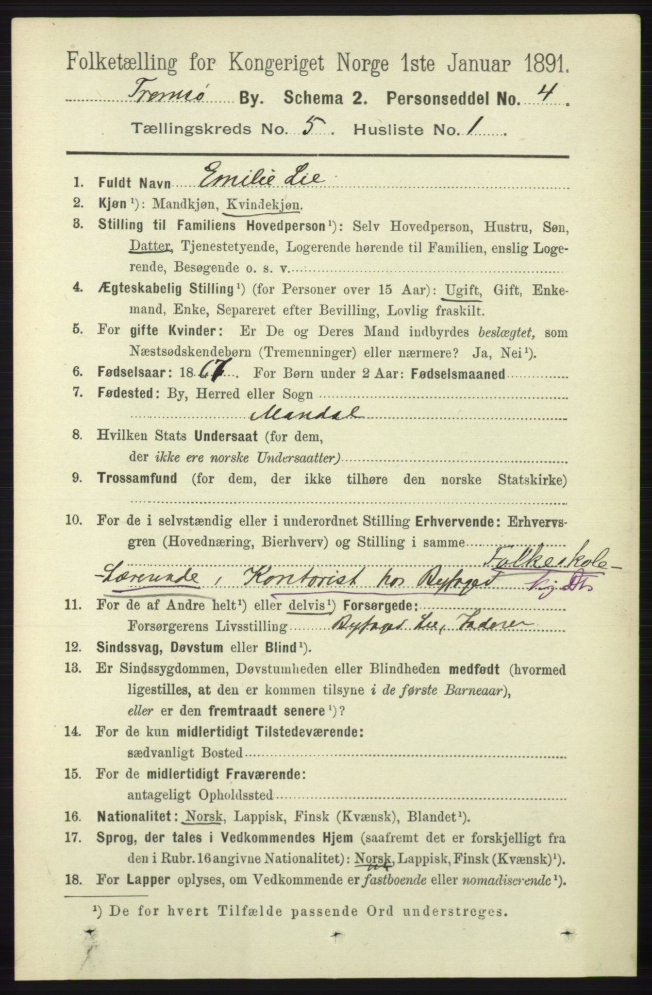 RA, 1891 census for 1902 Tromsø, 1891, p. 4854