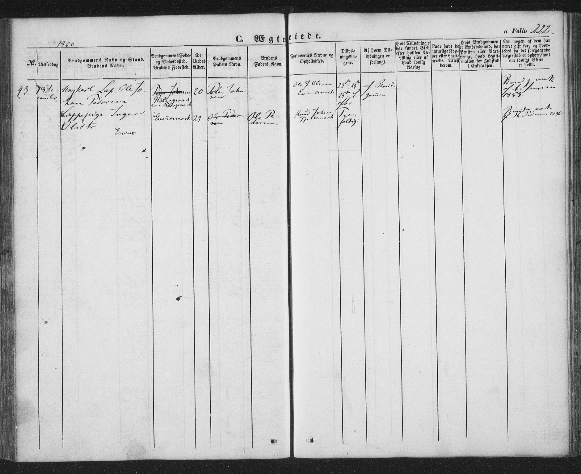 Ministerialprotokoller, klokkerbøker og fødselsregistre - Nordland, AV/SAT-A-1459/863/L0895: Parish register (official) no. 863A07, 1851-1860, p. 222