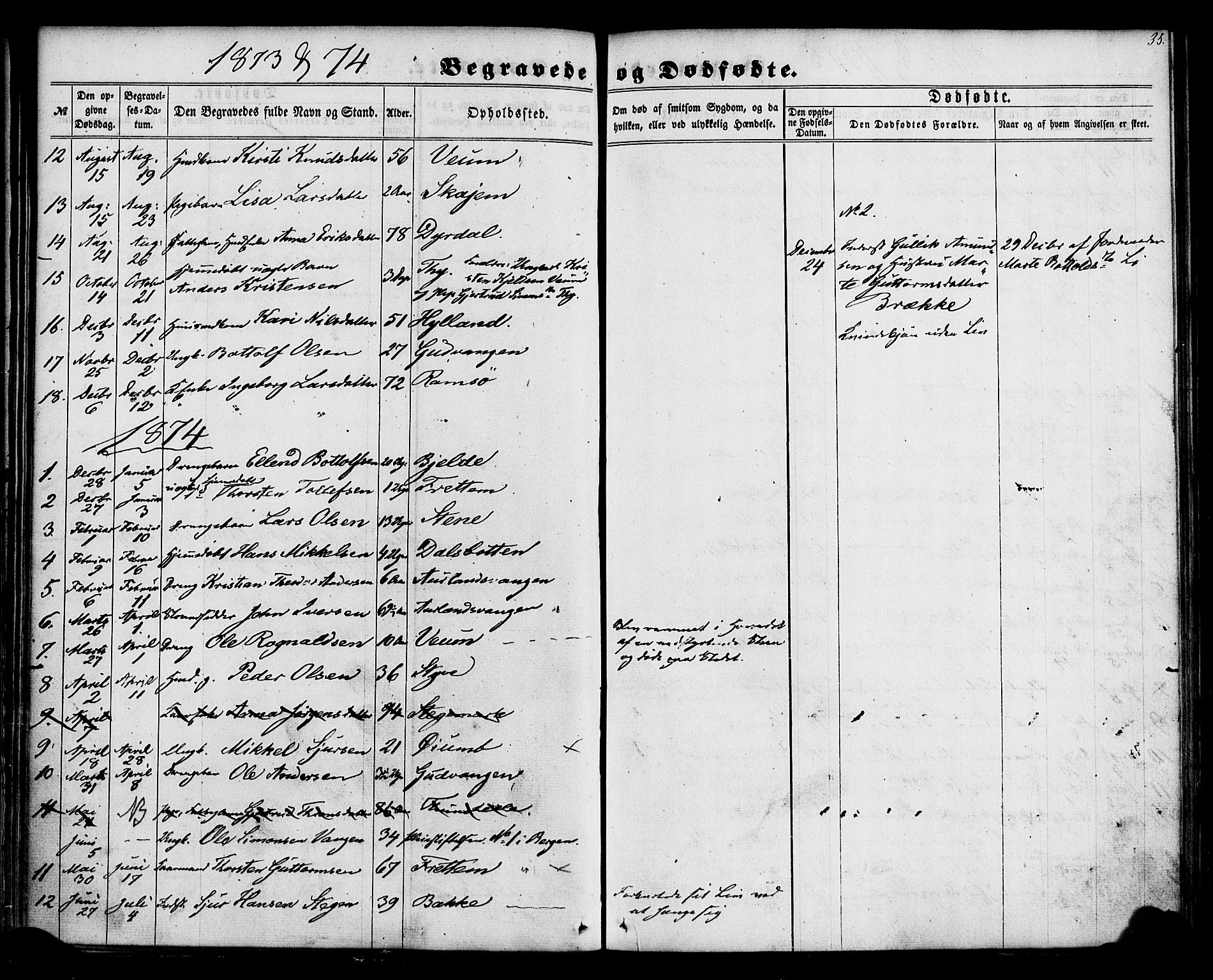Aurland sokneprestembete, SAB/A-99937/H/Ha/Haa/L0011: Parish register (official) no. A 11, 1857-1879, p. 35