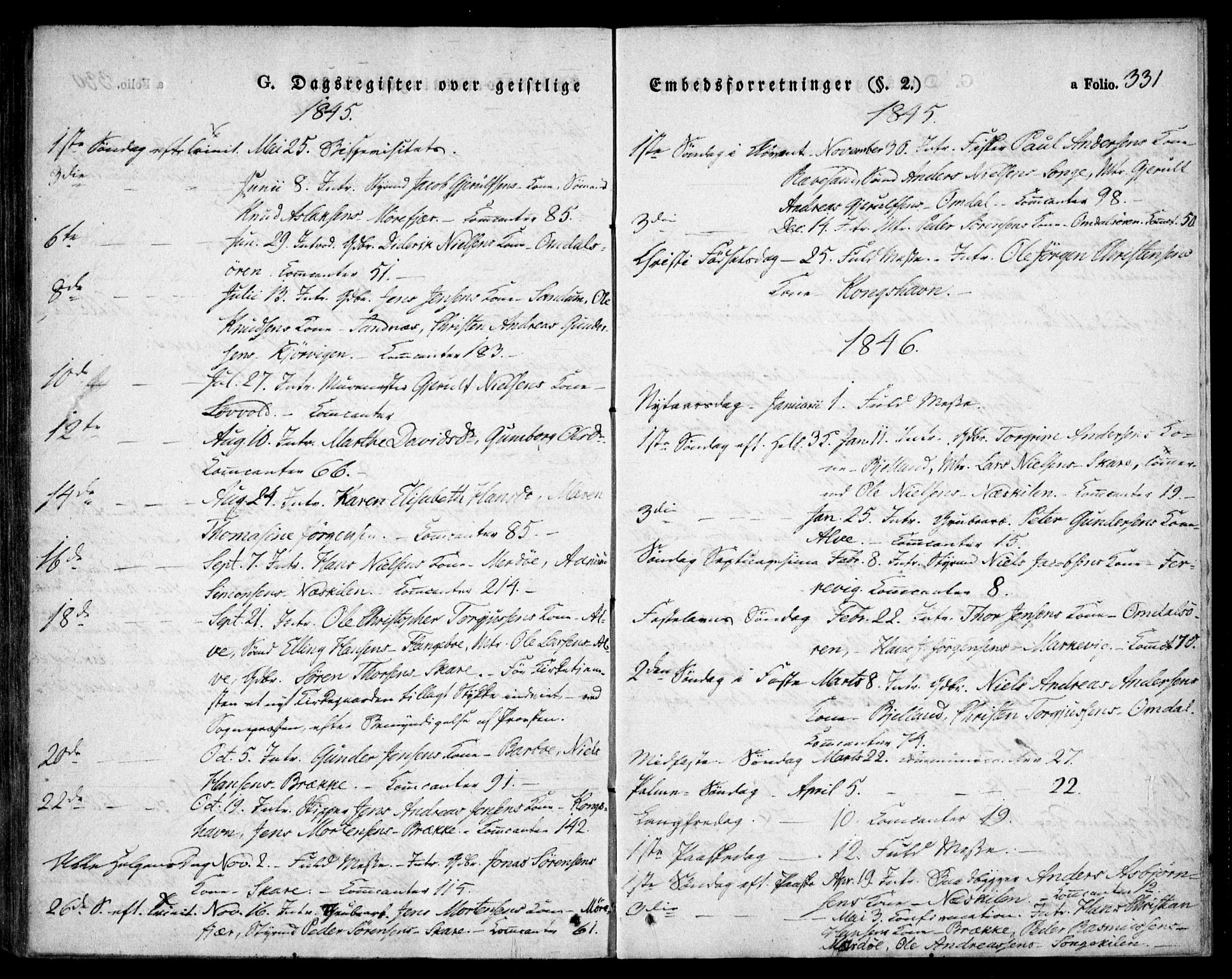 Tromøy sokneprestkontor, SAK/1111-0041/F/Fa/L0004: Parish register (official) no. A 4, 1837-1846, p. 331