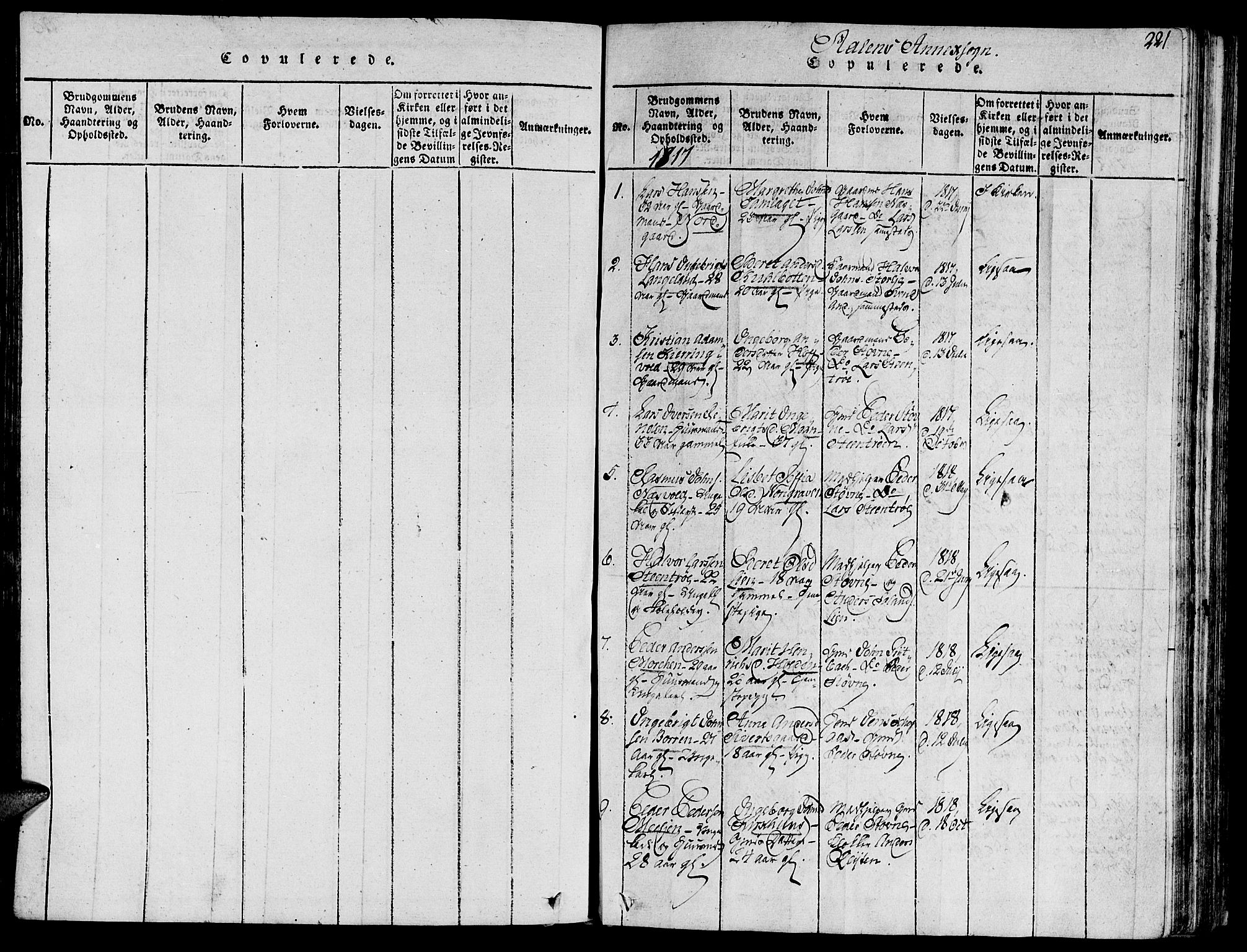 Ministerialprotokoller, klokkerbøker og fødselsregistre - Sør-Trøndelag, SAT/A-1456/685/L0956: Parish register (official) no. 685A03 /3, 1817-1829, p. 221