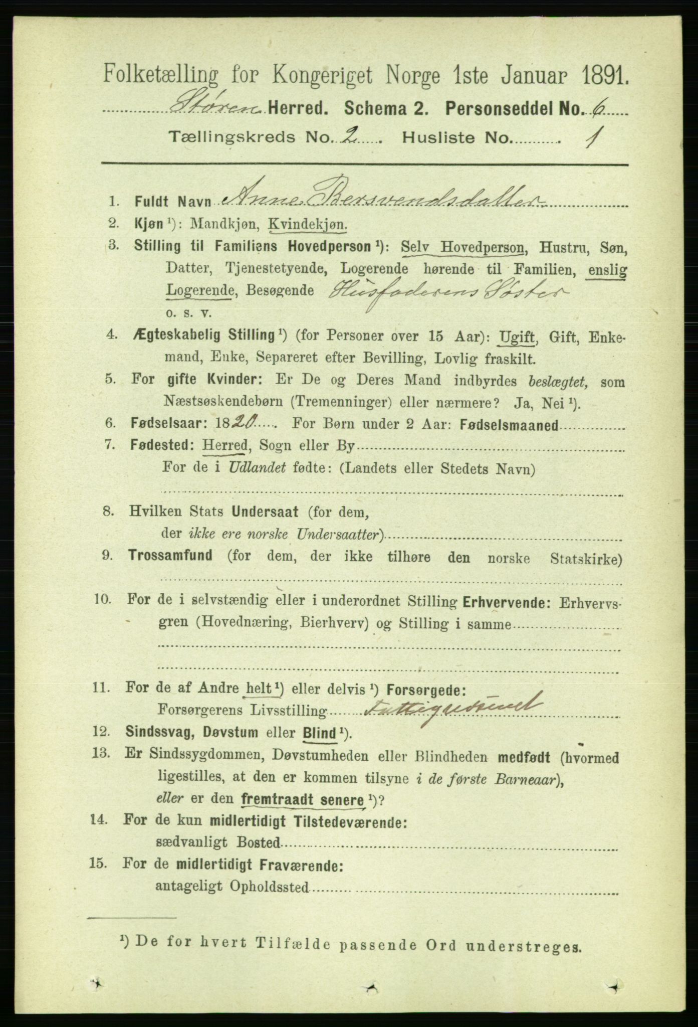 RA, 1891 census for 1648 Støren, 1891, p. 418