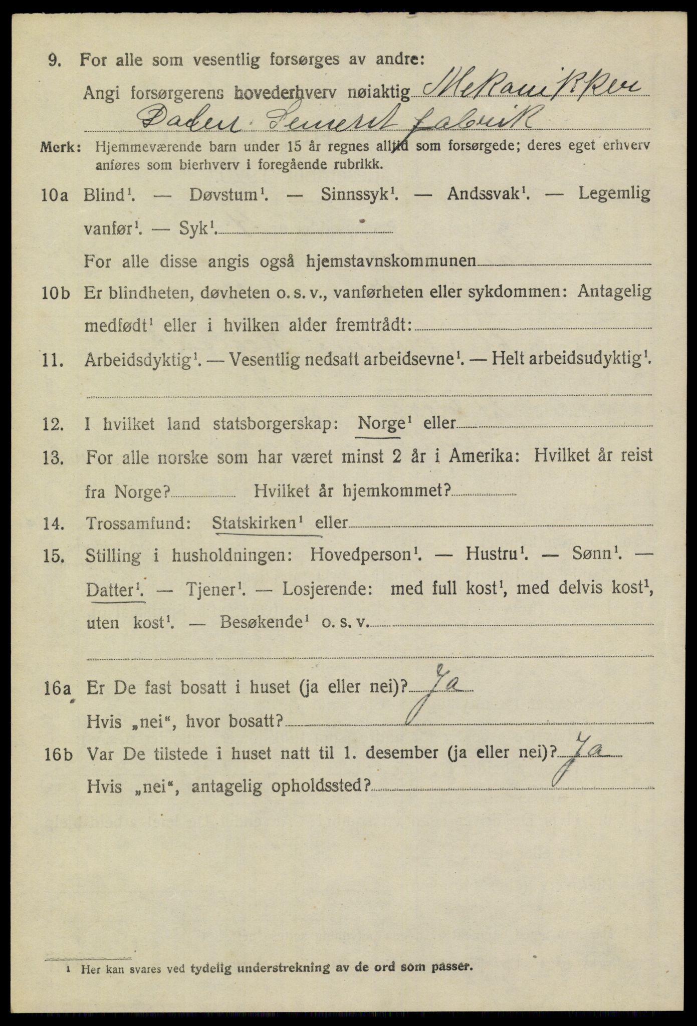 SAKO, 1920 census for Sannidal, 1920, p. 4054