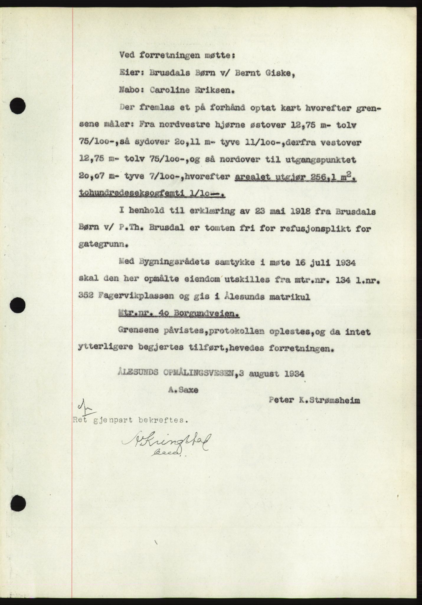 Ålesund byfogd, AV/SAT-A-4384: Mortgage book no. 32, 1934-1935, Deed date: 13.11.1934