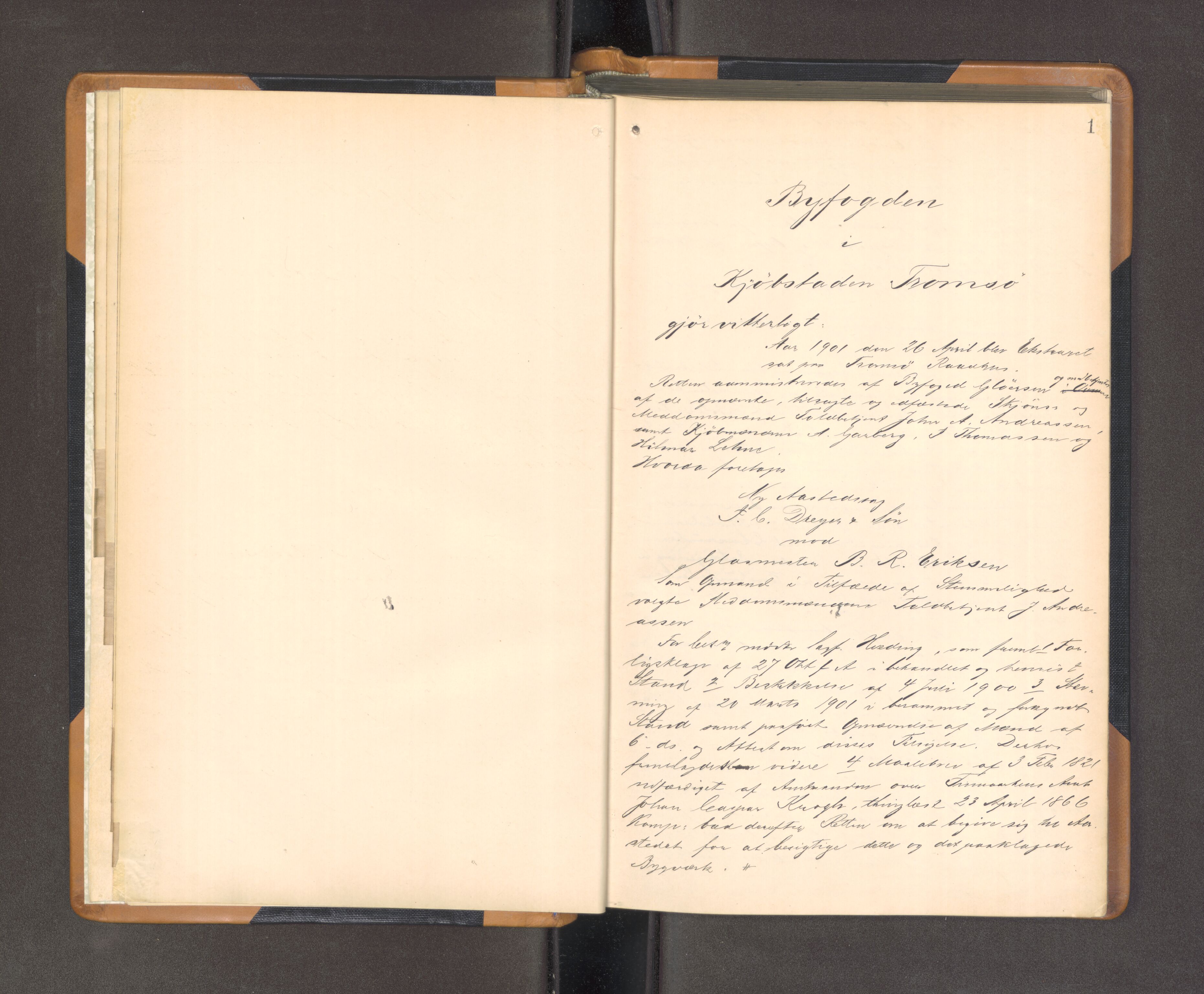 Tromsø byfogd/byrett, AV/SATØ-SATØ-0063/1/F/Fb/L0079: Ekstrarettsprotokoll, 1901-1914, p. 1a