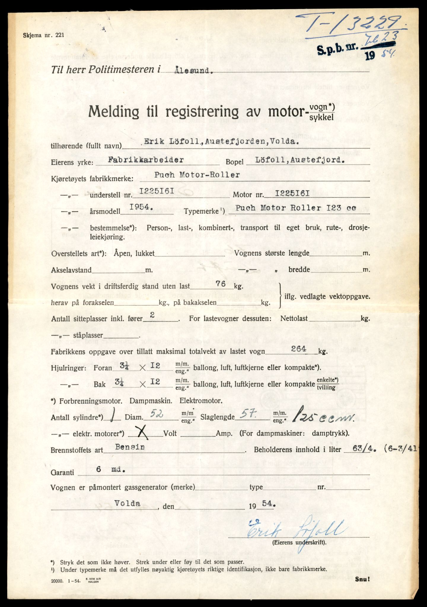 Møre og Romsdal vegkontor - Ålesund trafikkstasjon, AV/SAT-A-4099/F/Fe/L0038: Registreringskort for kjøretøy T 13180 - T 13360, 1927-1998, p. 855