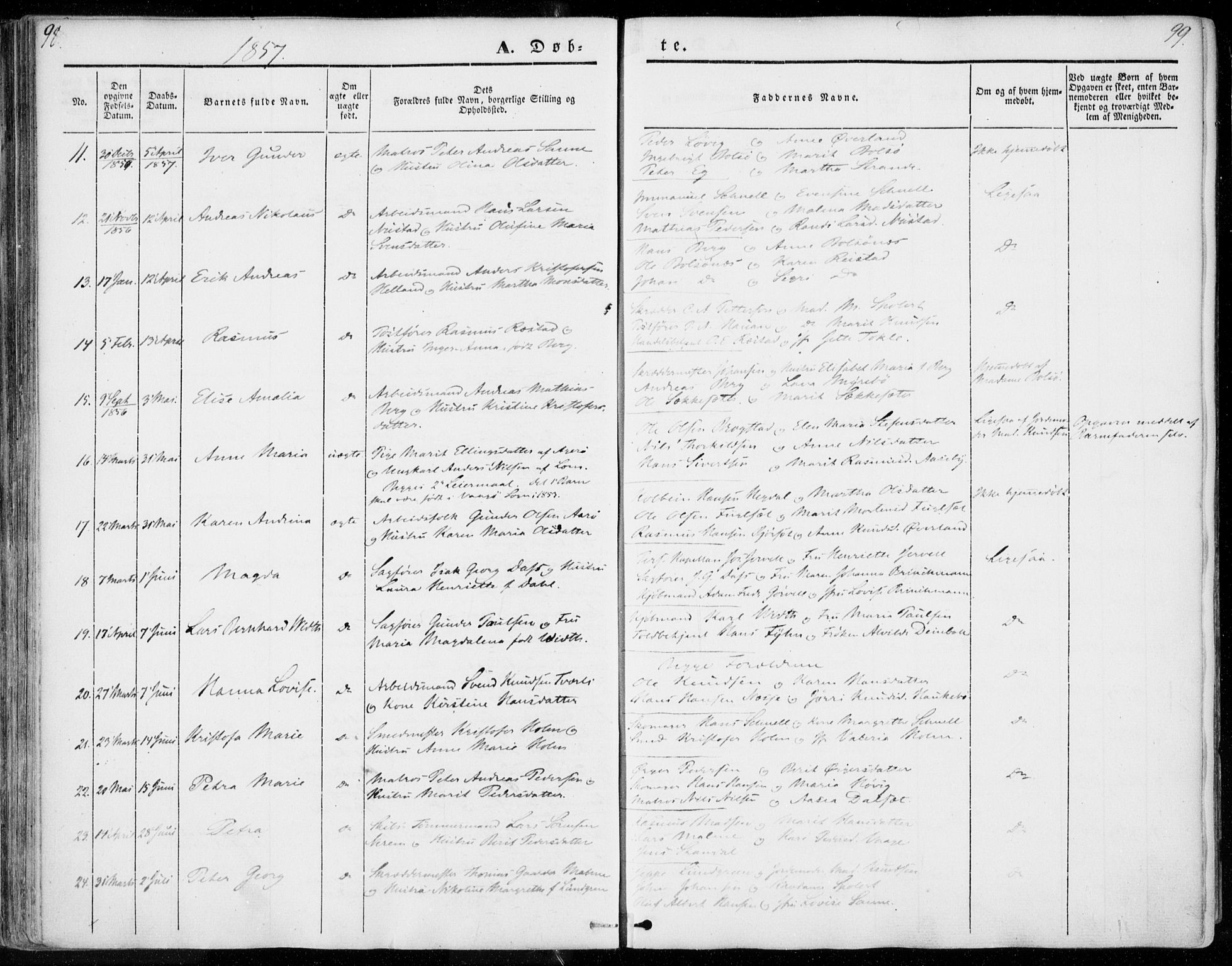 Ministerialprotokoller, klokkerbøker og fødselsregistre - Møre og Romsdal, SAT/A-1454/558/L0689: Parish register (official) no. 558A03, 1843-1872, p. 98-99