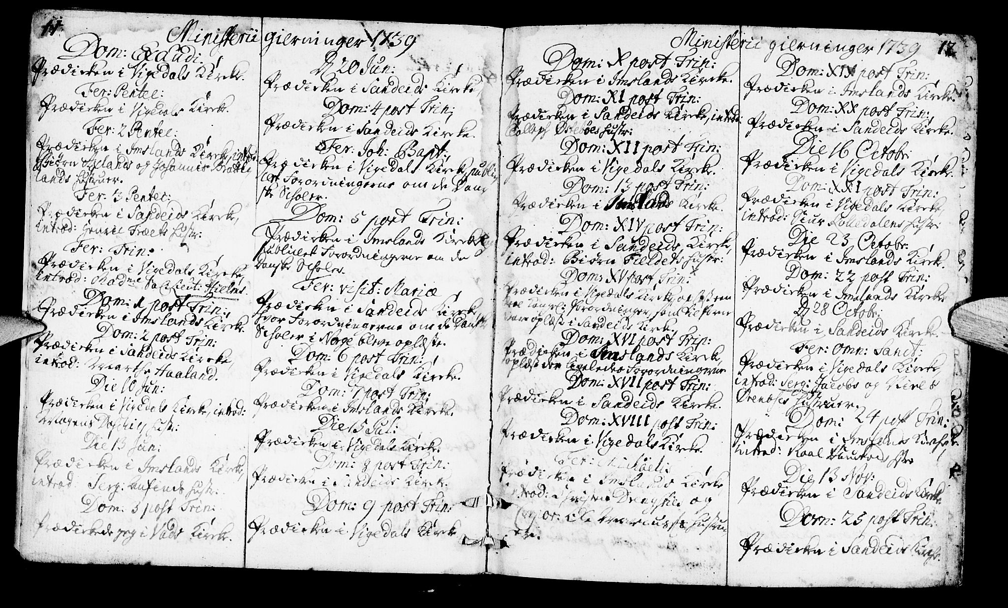 Vikedal sokneprestkontor, AV/SAST-A-101840/01/IV: Parish register (official) no. A 1, 1737-1778, p. 11-12