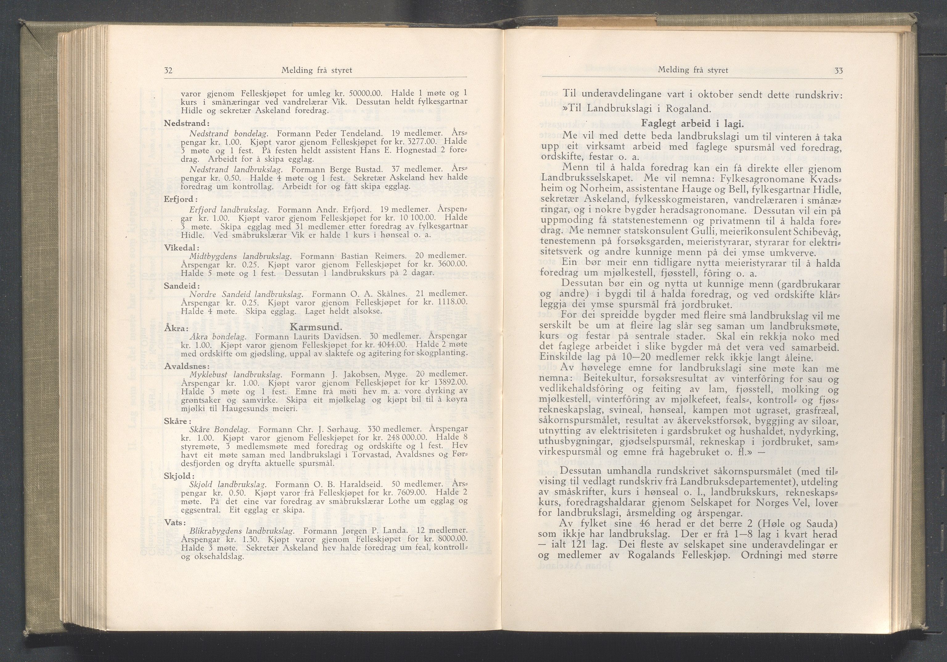 Rogaland fylkeskommune - Fylkesrådmannen , IKAR/A-900/A/Aa/Aaa/L0043: Møtebok , 1924, p. 32-33