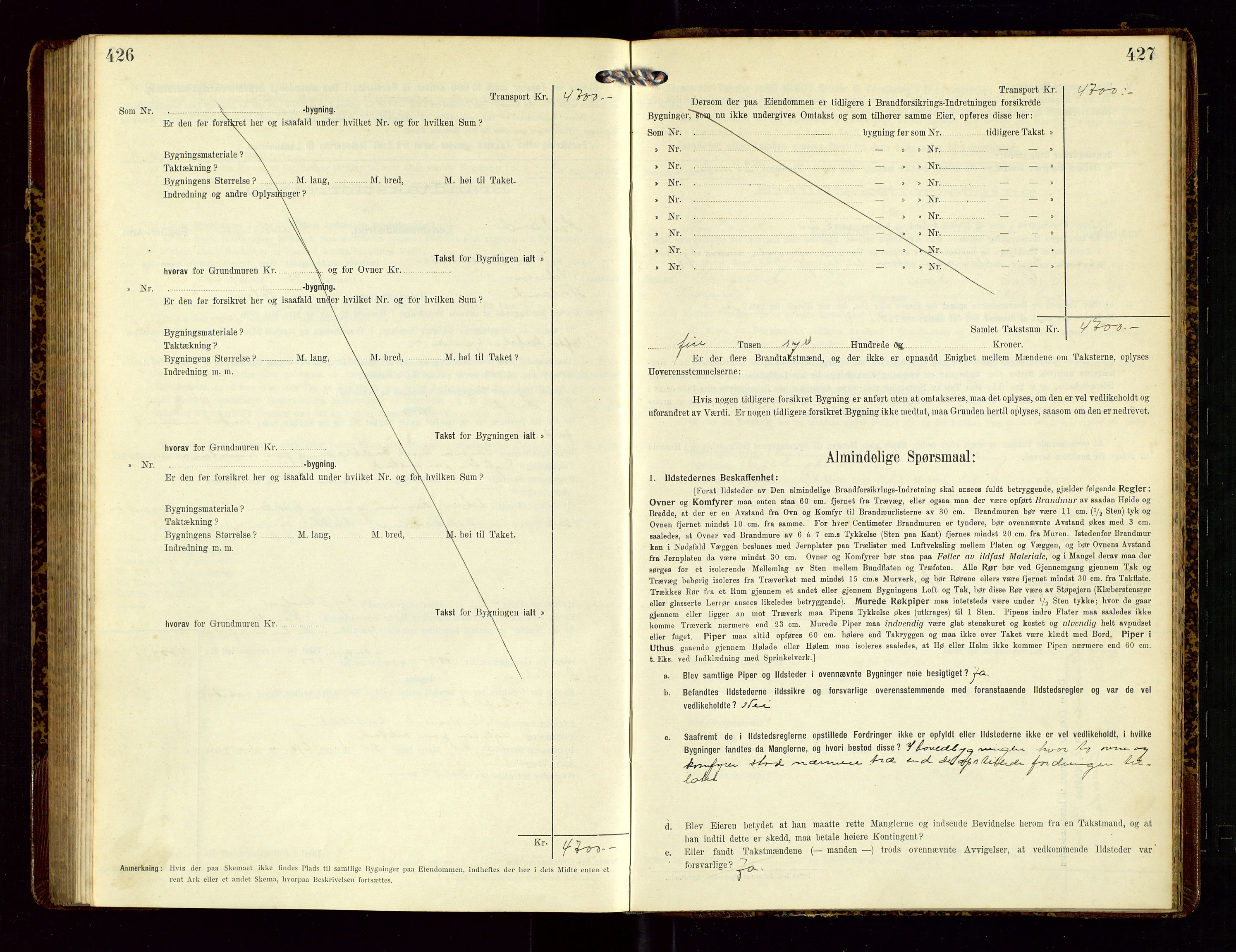 Høyland/Sandnes lensmannskontor, AV/SAST-A-100166/Gob/L0002: "Brandtakstprotokol", 1913-1918, p. 426-427