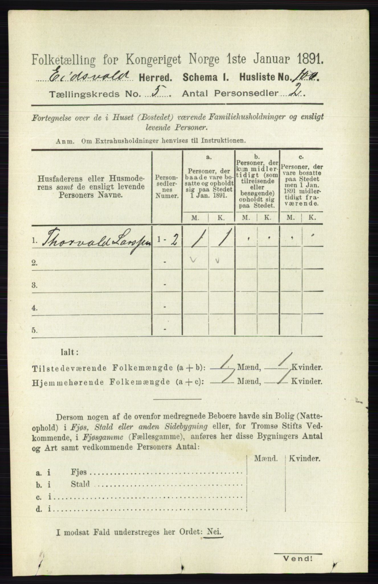 RA, 1891 census for 0237 Eidsvoll, 1891, p. 2734