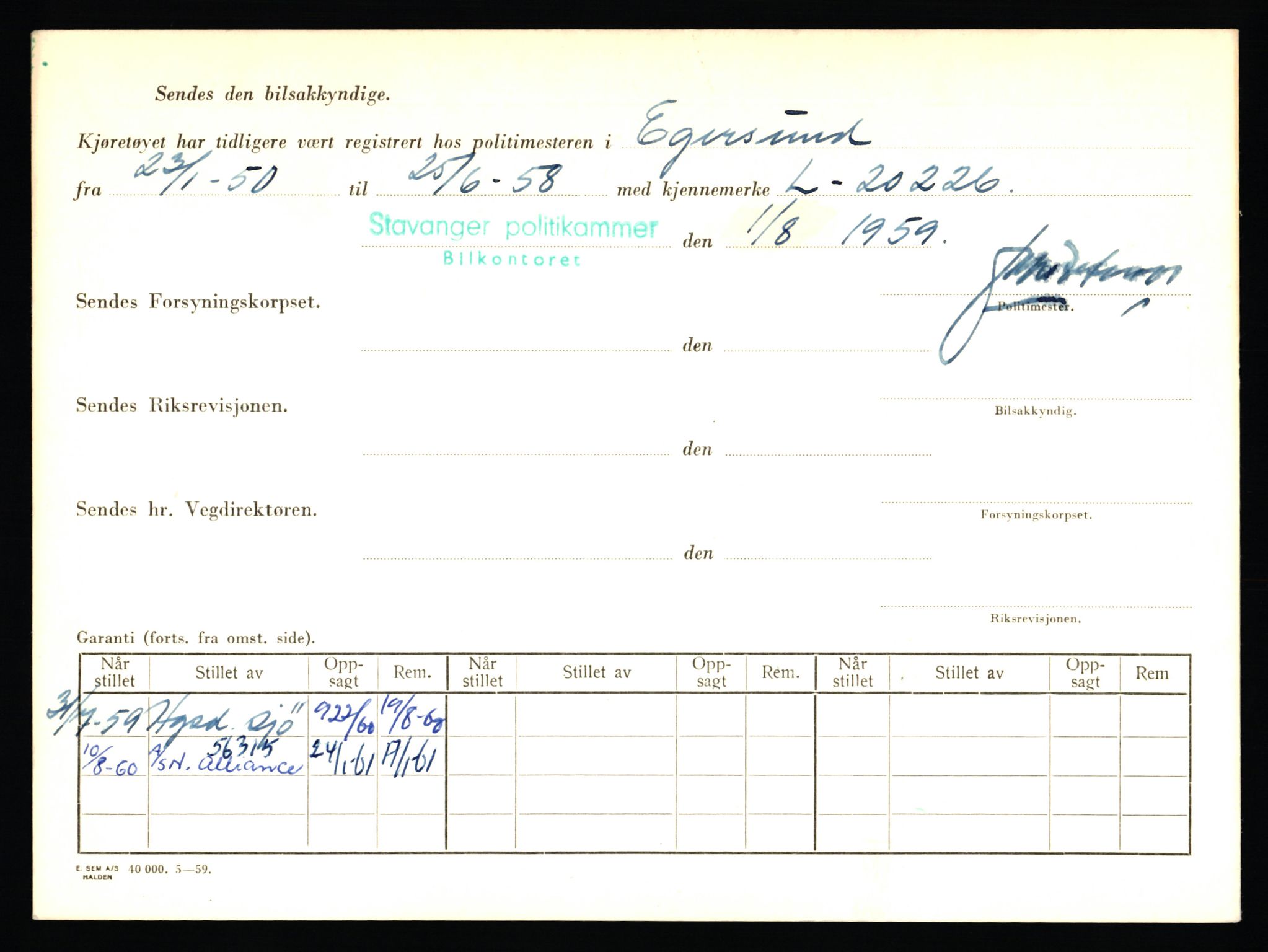 Stavanger trafikkstasjon, AV/SAST-A-101942/0/F/L0006: L-1700 - L-2149, 1930-1971, p. 1300