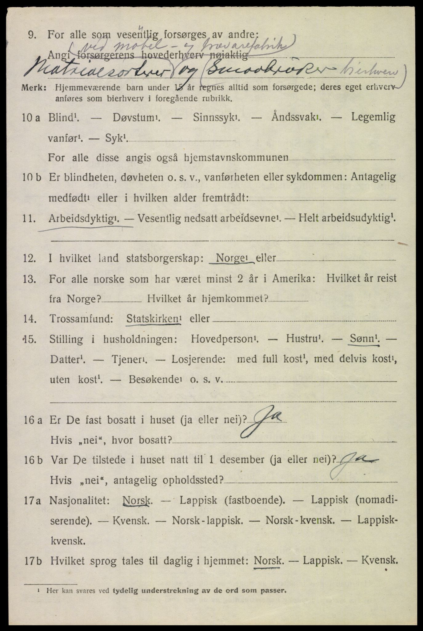 SAT, 1920 census for Hadsel, 1920, p. 8777