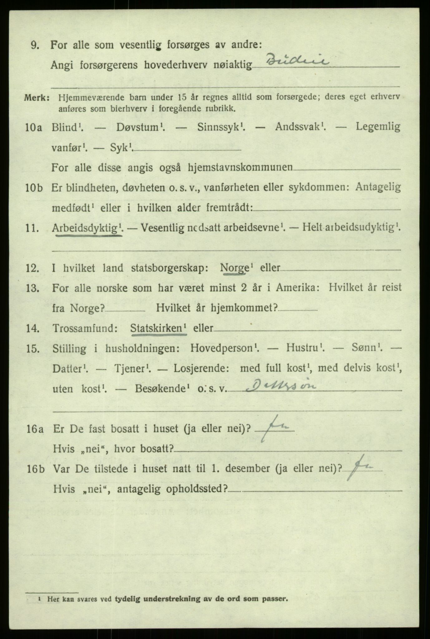 SAB, 1920 census for Lærdal, 1920, p. 1749