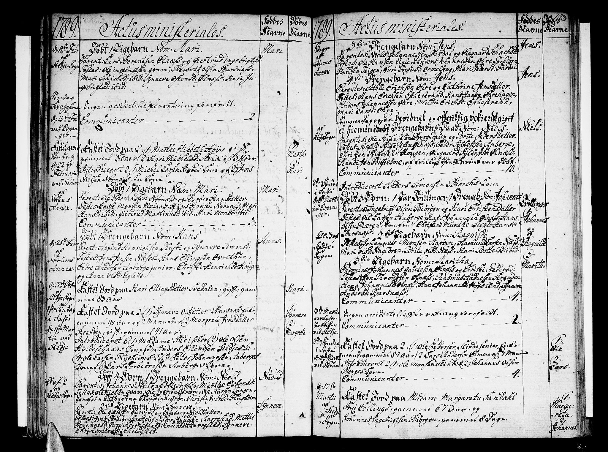 Sogndal sokneprestembete, SAB/A-81301/H/Haa/Haaa/L0007: Parish register (official) no. A 7, 1782-1795, p. 103