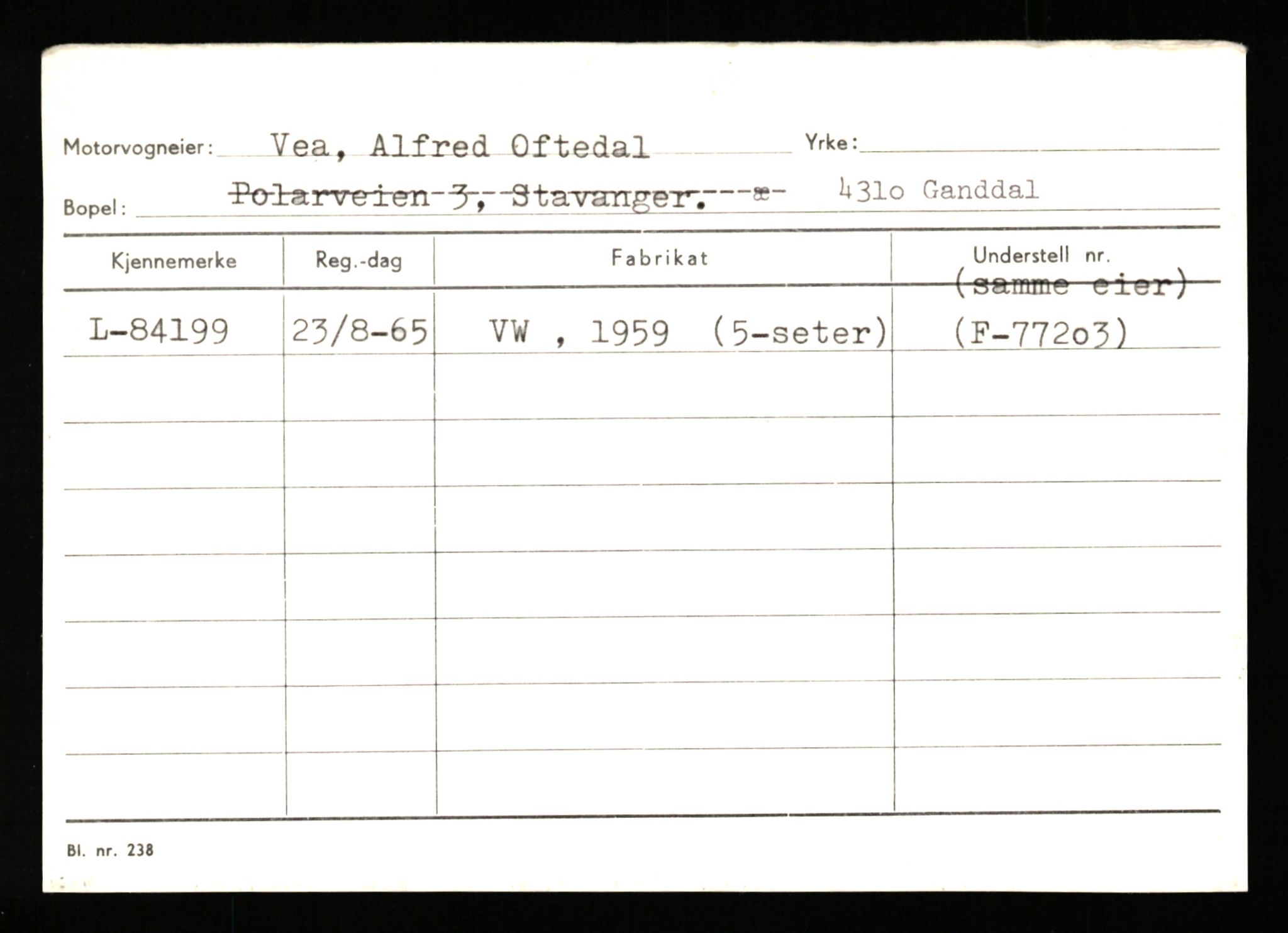 Stavanger trafikkstasjon, AV/SAST-A-101942/0/H/L0042: Vaulen - Vistnes, 1930-1971, p. 11