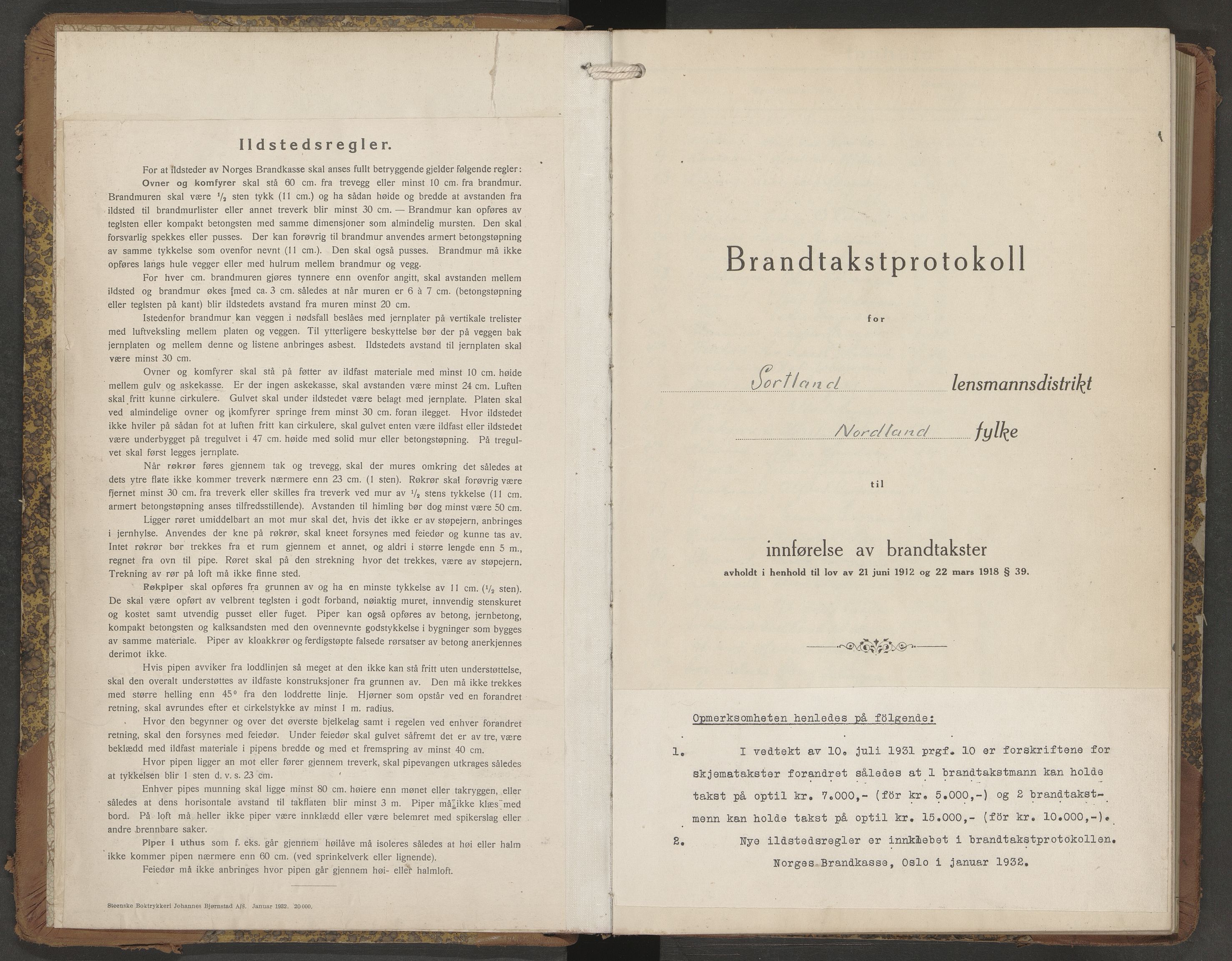 Sortland lensmannskontor, SAT/A-6376/2/Oa/L0009: Branntakstprotokoll, 1934-1937