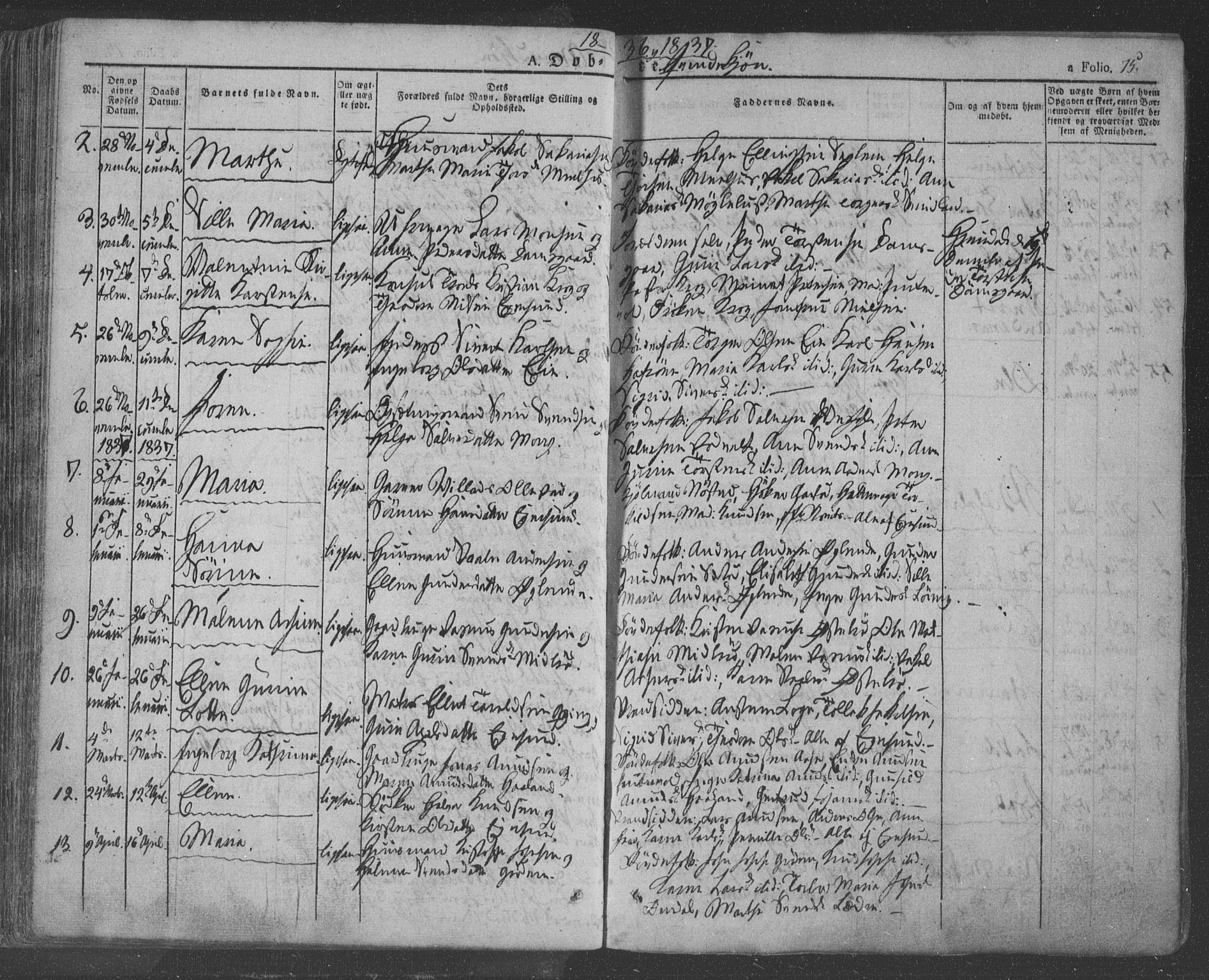 Eigersund sokneprestkontor, SAST/A-101807/S08/L0009: Parish register (official) no. A 9, 1827-1850, p. 75