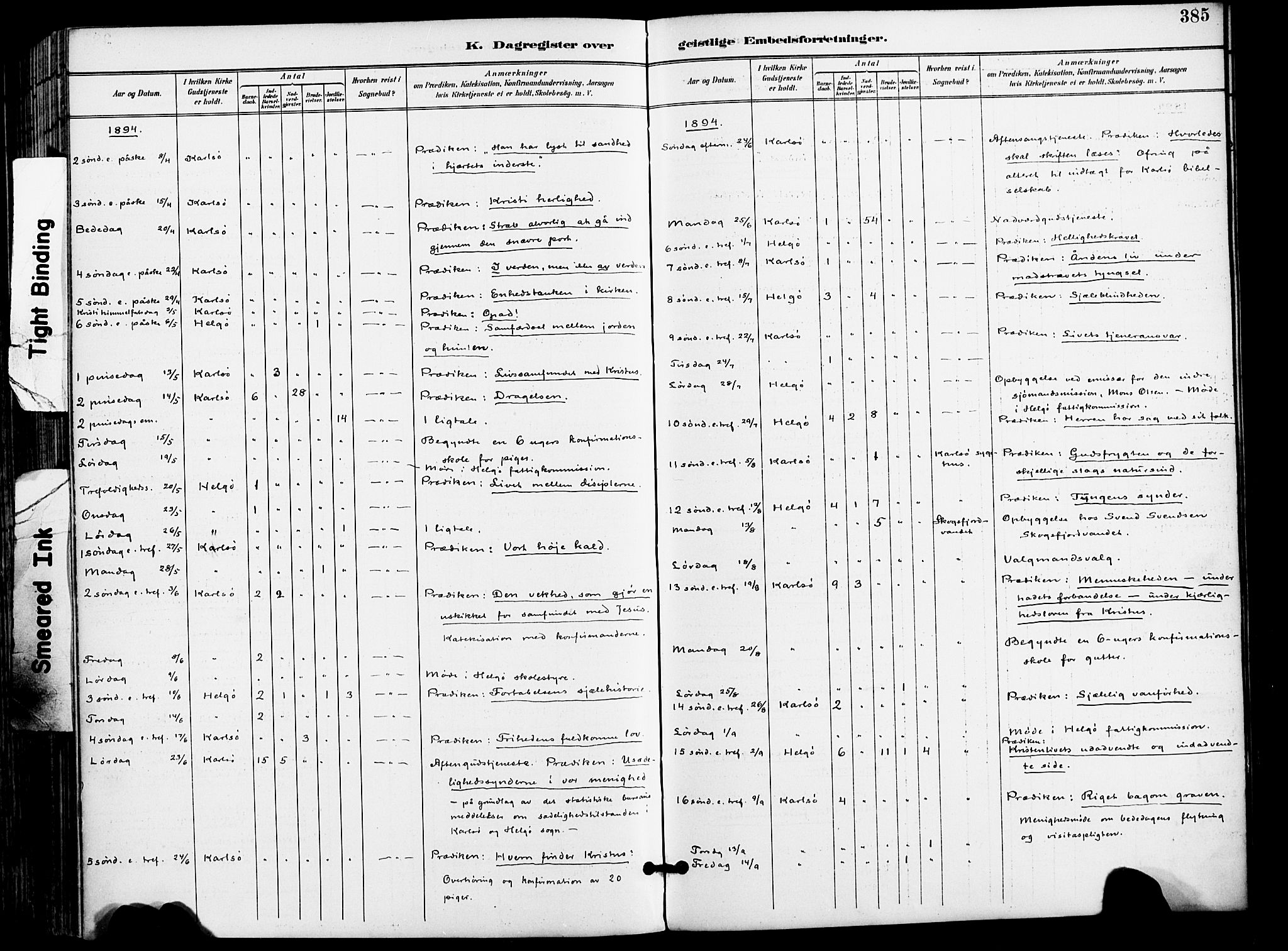 Karlsøy sokneprestembete, SATØ/S-1299/H/Ha/Haa/L0007kirke: Parish register (official) no. 7, 1891-1902, p. 385