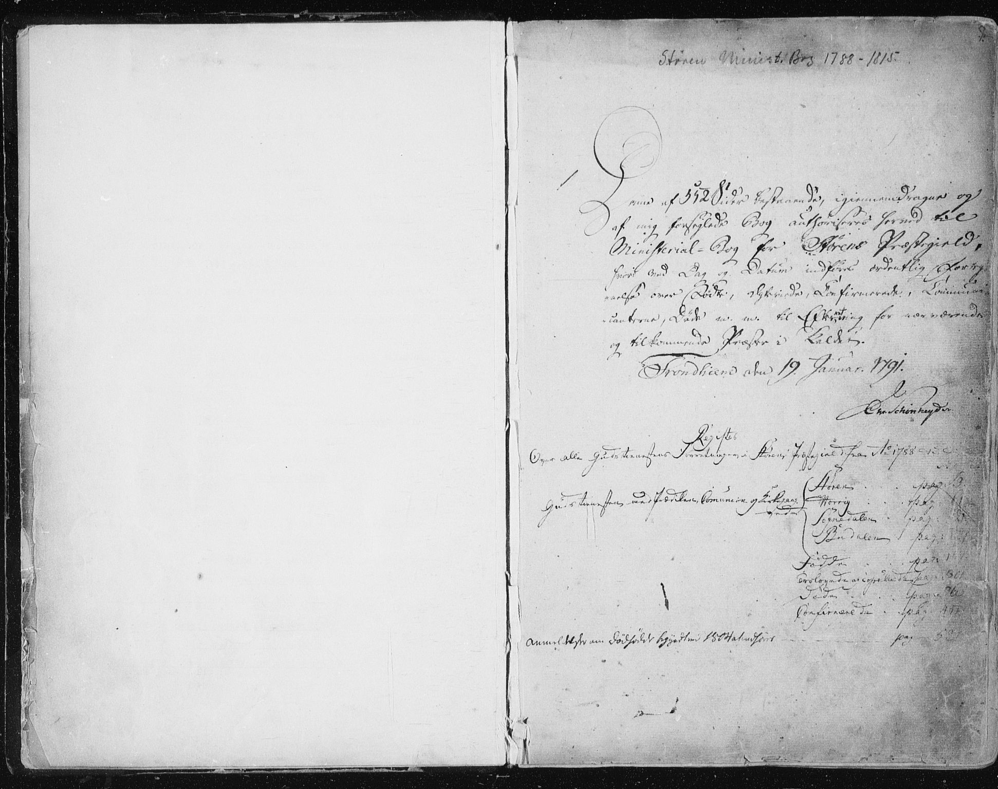 Ministerialprotokoller, klokkerbøker og fødselsregistre - Sør-Trøndelag, SAT/A-1456/687/L0994: Parish register (official) no. 687A03 /3, 1788-1815, p. 0-1