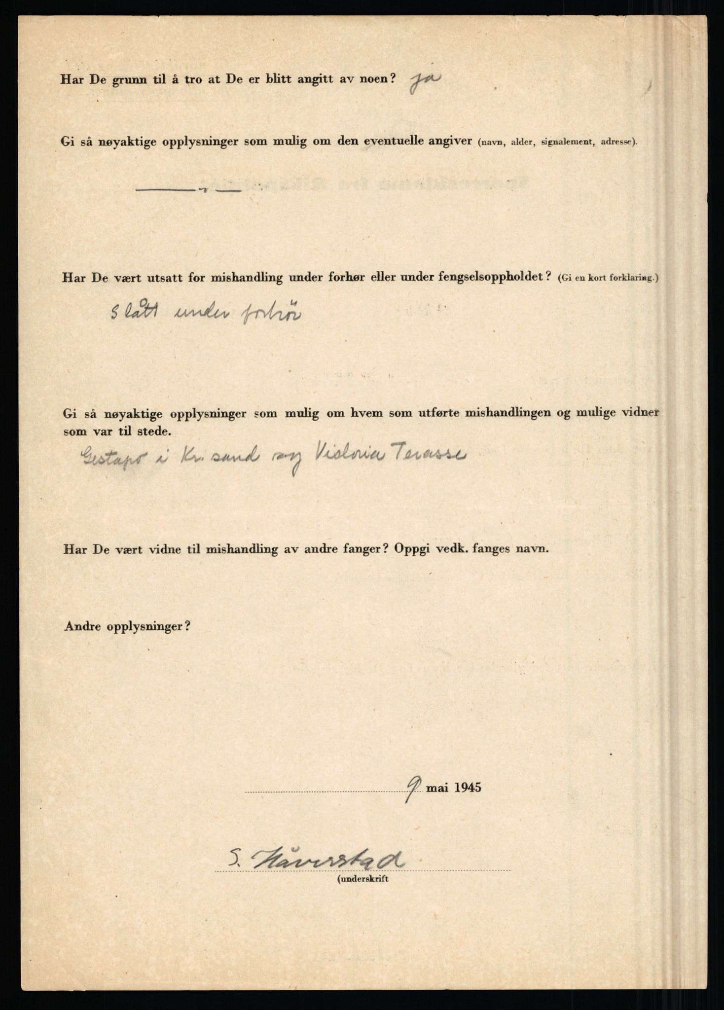 Rikspolitisjefen, AV/RA-S-1560/L/L0007: Heen, Erik C. - Iversen, Trygve, 1940-1945, p. 1064