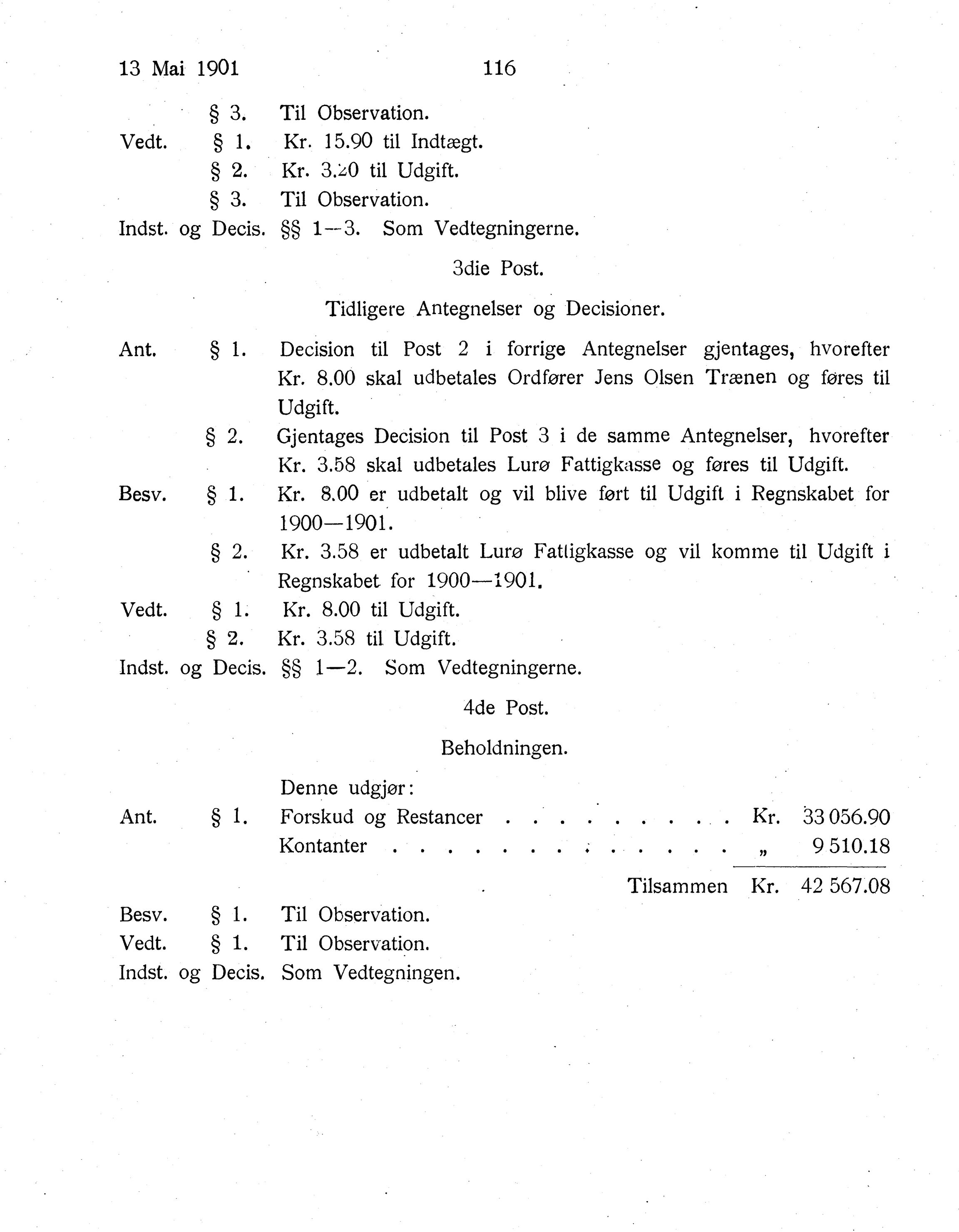 Nordland Fylkeskommune. Fylkestinget, AIN/NFK-17/176/A/Ac/L0024: Fylkestingsforhandlinger 1901, 1901